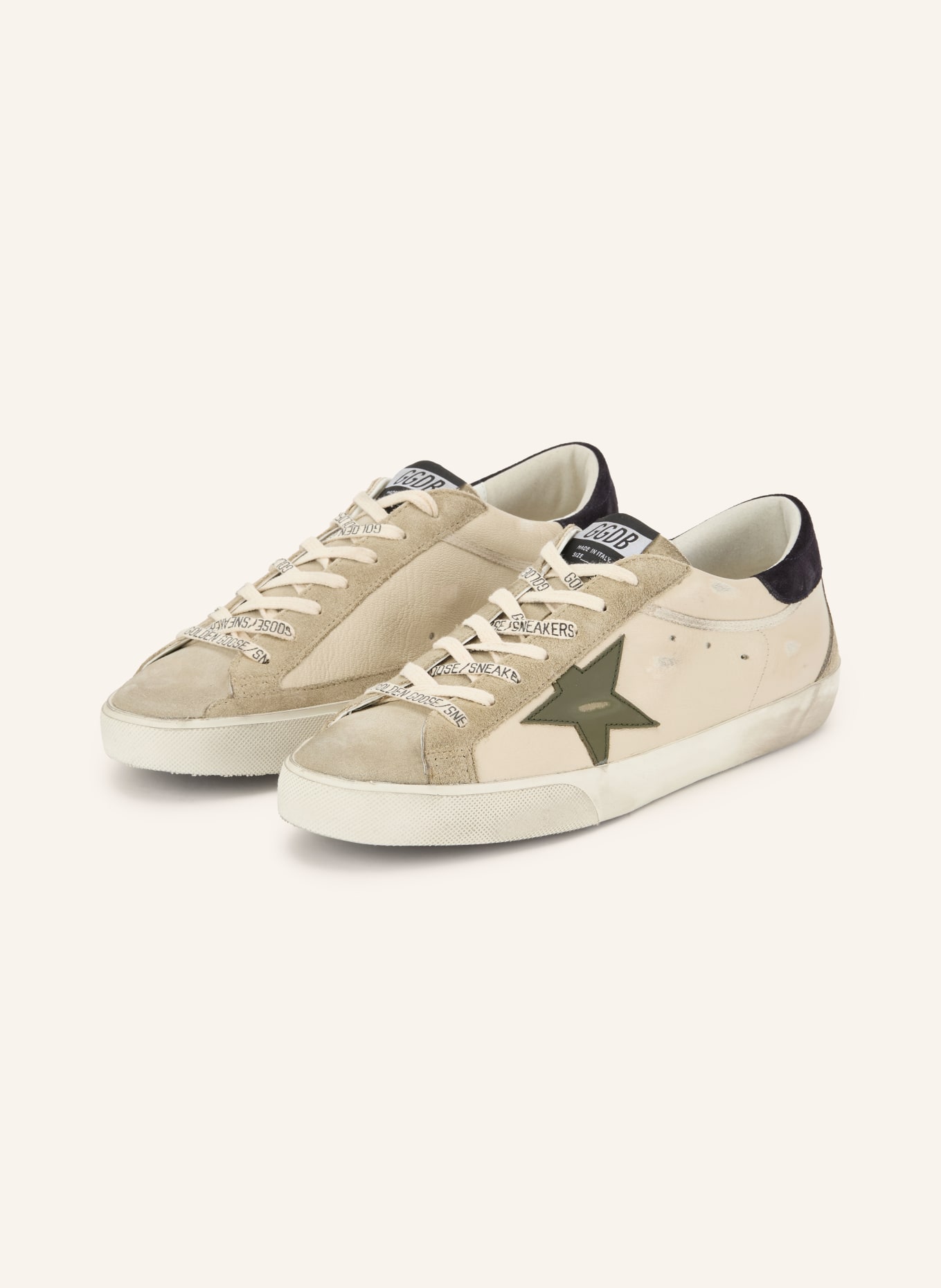 GOLDEN GOOSE Sneakers SUPER-STAR: LICHTGRIJS / DONKERGRIJS / GRIJS