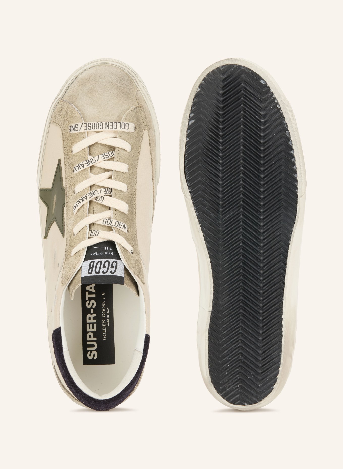 GOLDEN GOOSE Sneakers SUPER-STAR: LICHTGRIJS / DONKERGRIJS / GRIJS