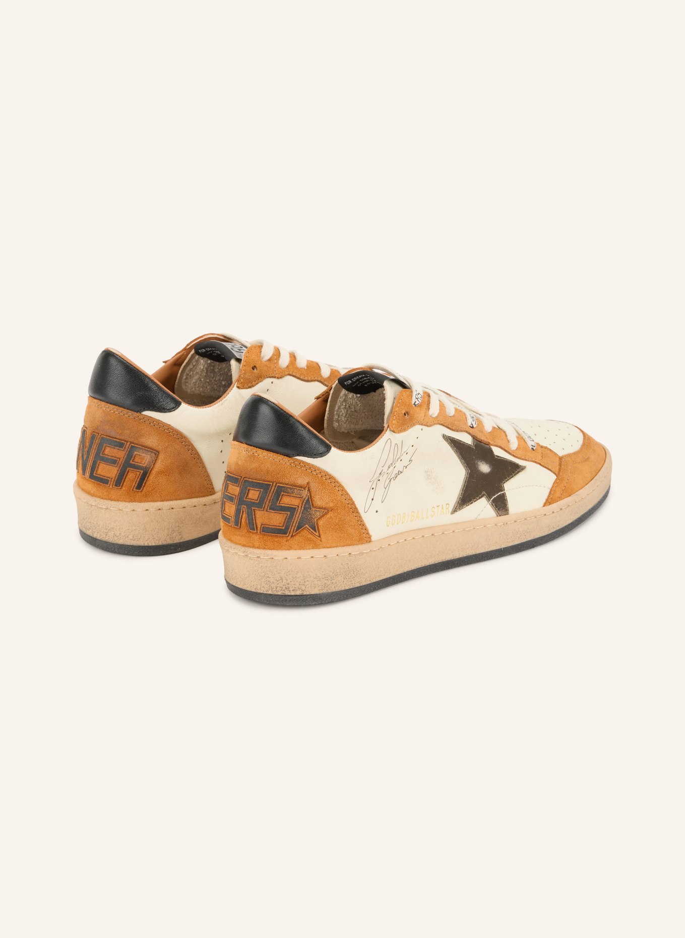 GOLDEN GOOSE Sneakers BALLSTAR: BEIGE / LICHTBRUIN / DONKERORANJE