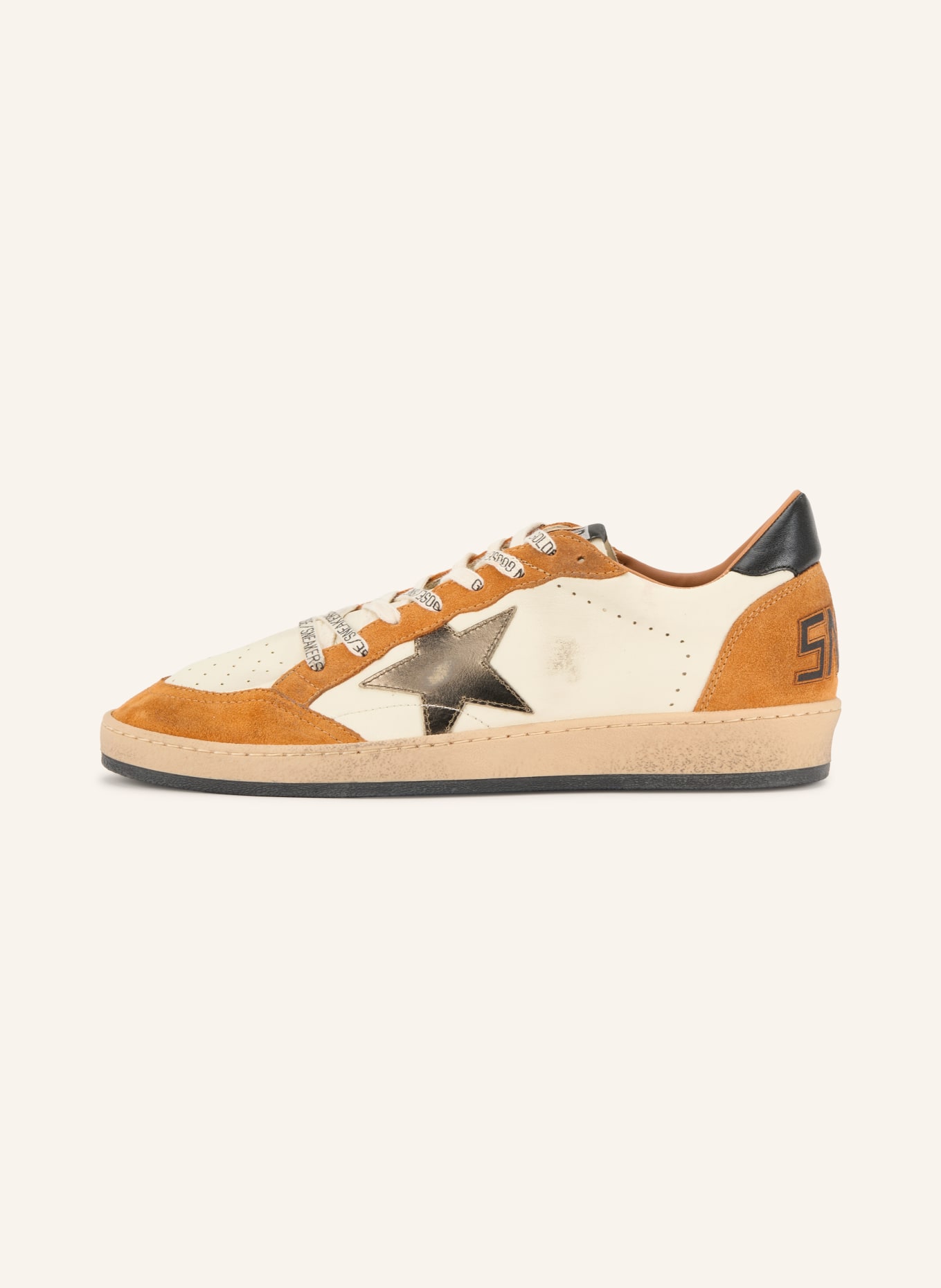 GOLDEN GOOSE Sneakers BALLSTAR: BEIGE / LICHTBRUIN / DONKERORANJE