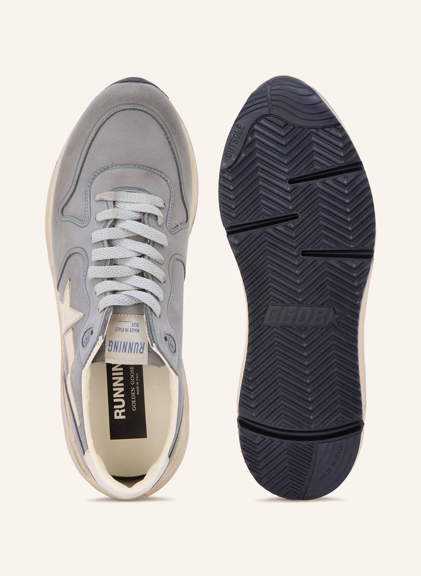 GOLDEN GOOSE Sneaker RUNNING SOLE: BLAUWGRIJS / CRÈME