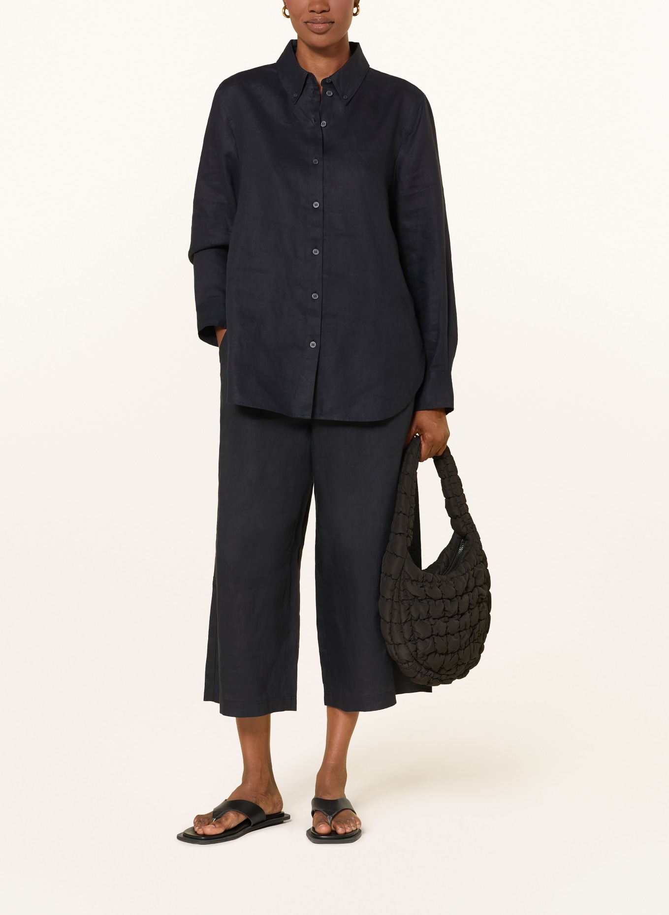 COS Culotte aus Leinen: DUNKELBLAU