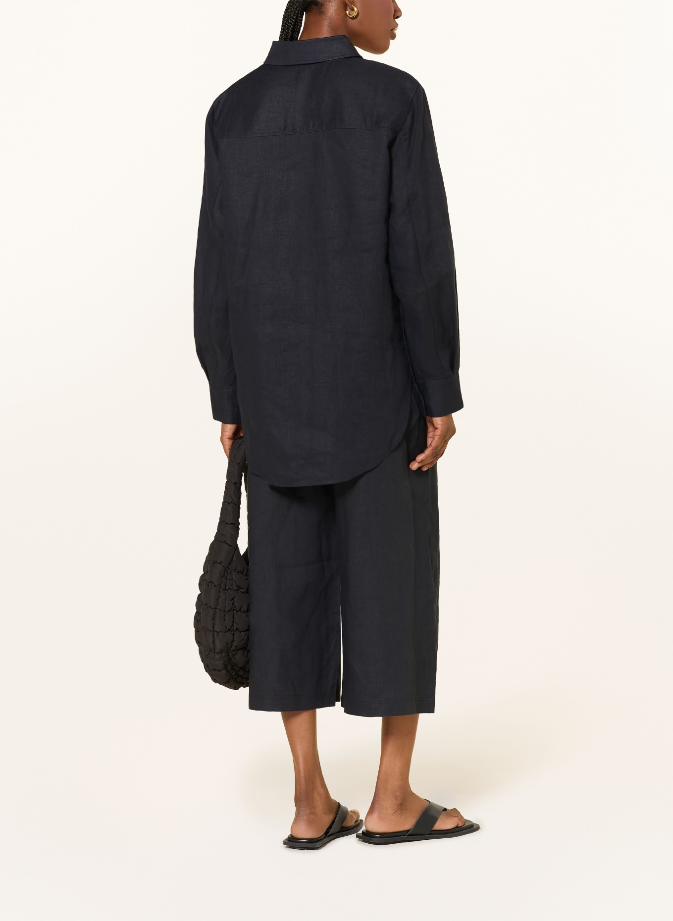 COS Culotte aus Leinen: DUNKELBLAU