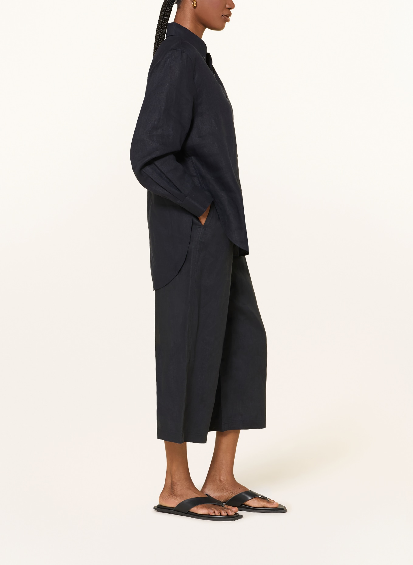 COS Culotte aus Leinen: DUNKELBLAU