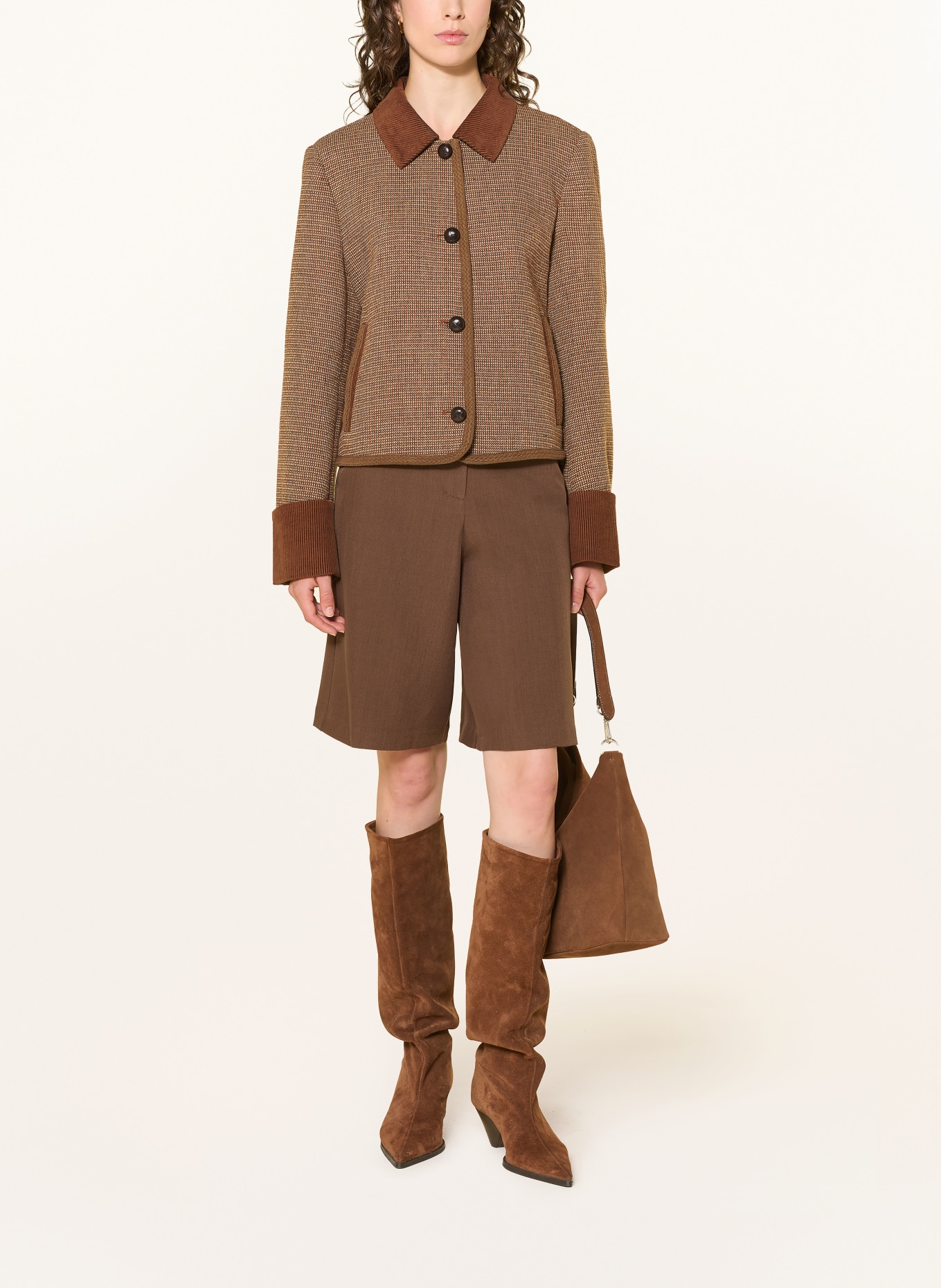 SOFIE SCHNOOR Kastenjacke KAMIKKASW aus Tweed: BRAUN / COGNAC / BEIGE