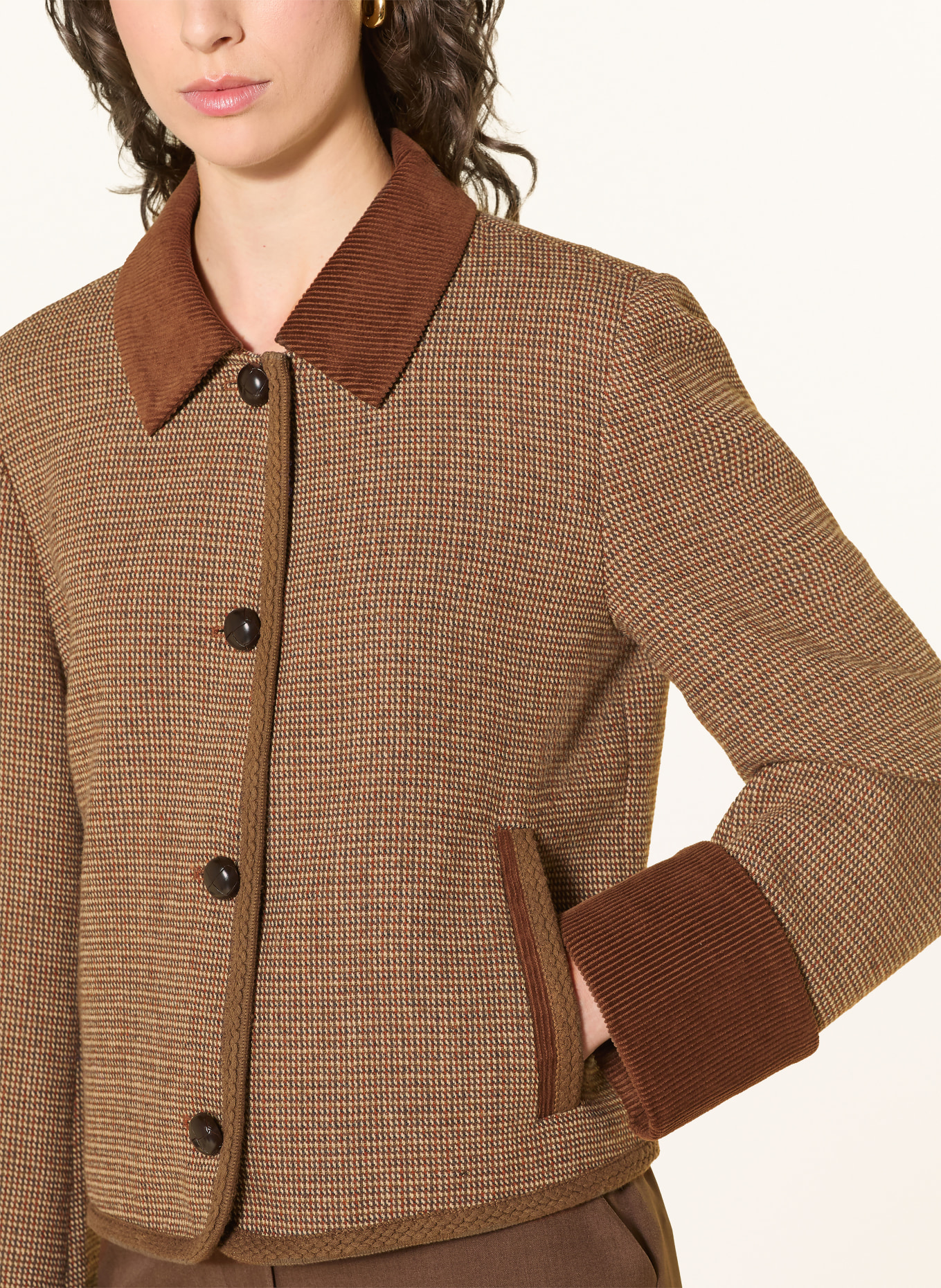 SOFIE SCHNOOR Kastenjacke KAMIKKASW aus Tweed: BRAUN / COGNAC / BEIGE
