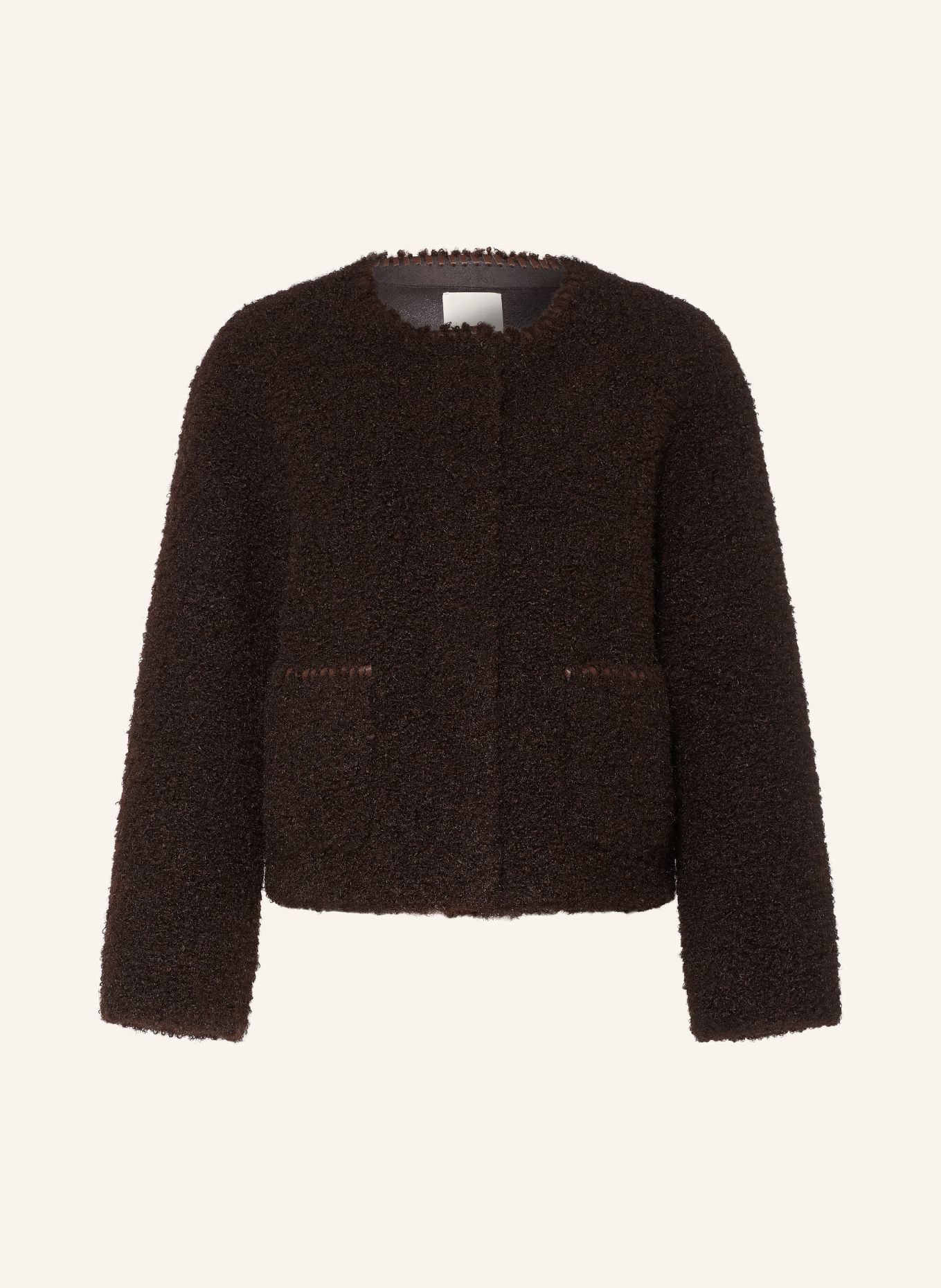 SOFIE SCHNOOR Plush Jacket JUNOSW: DARK BROWN