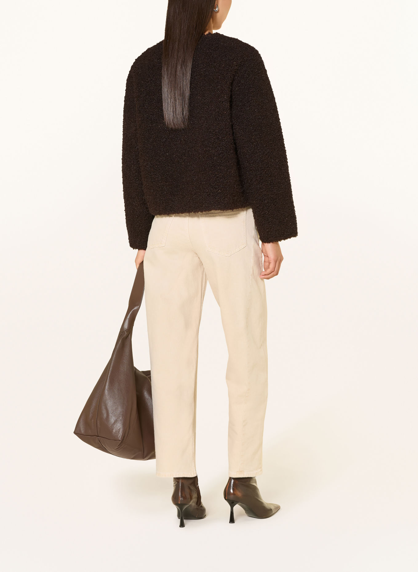 SOFIE SCHNOOR Plush Jacket JUNOSW: DARK BROWN