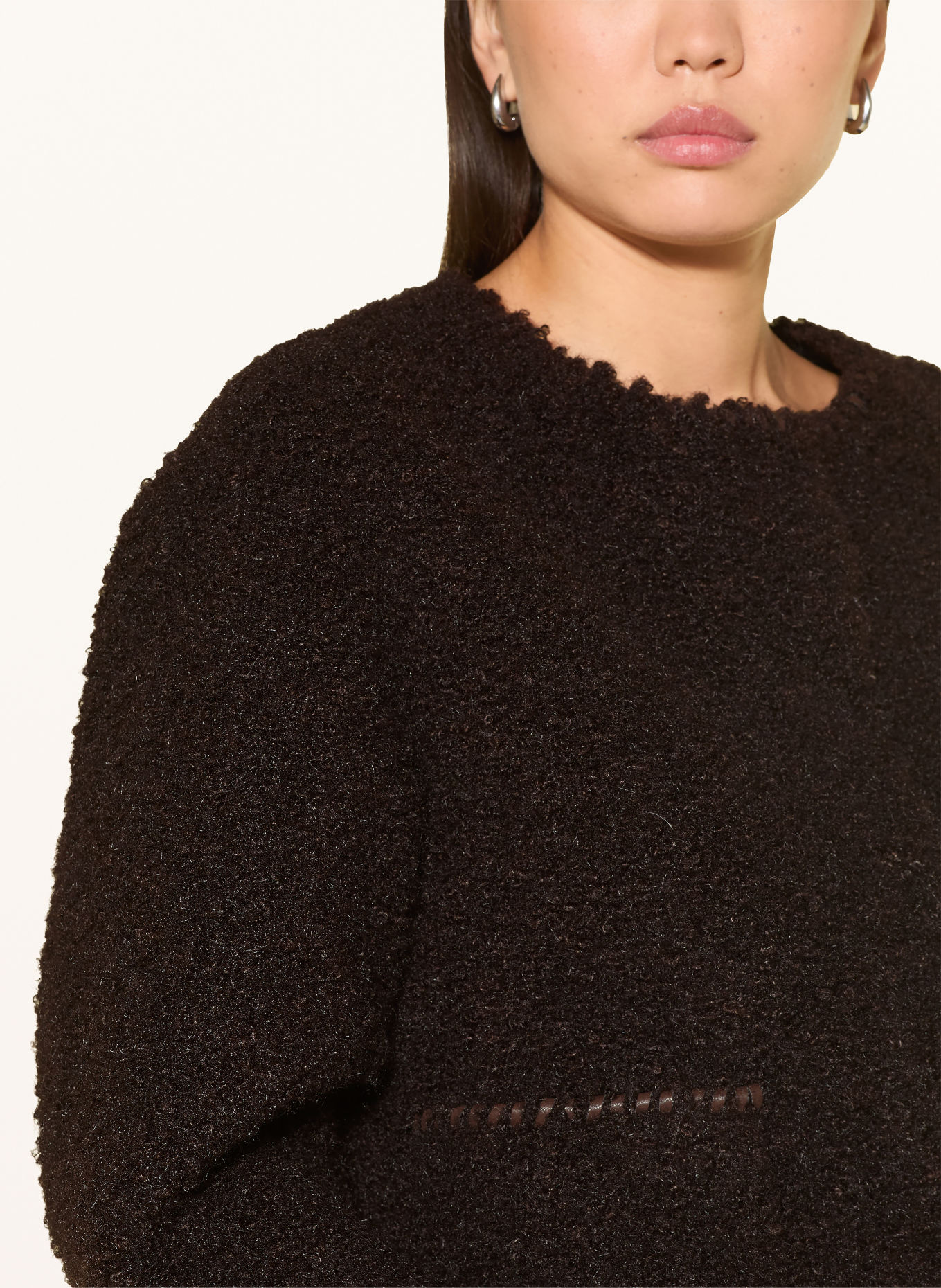 SOFIE SCHNOOR Plush Jacket JUNOSW: DARK BROWN