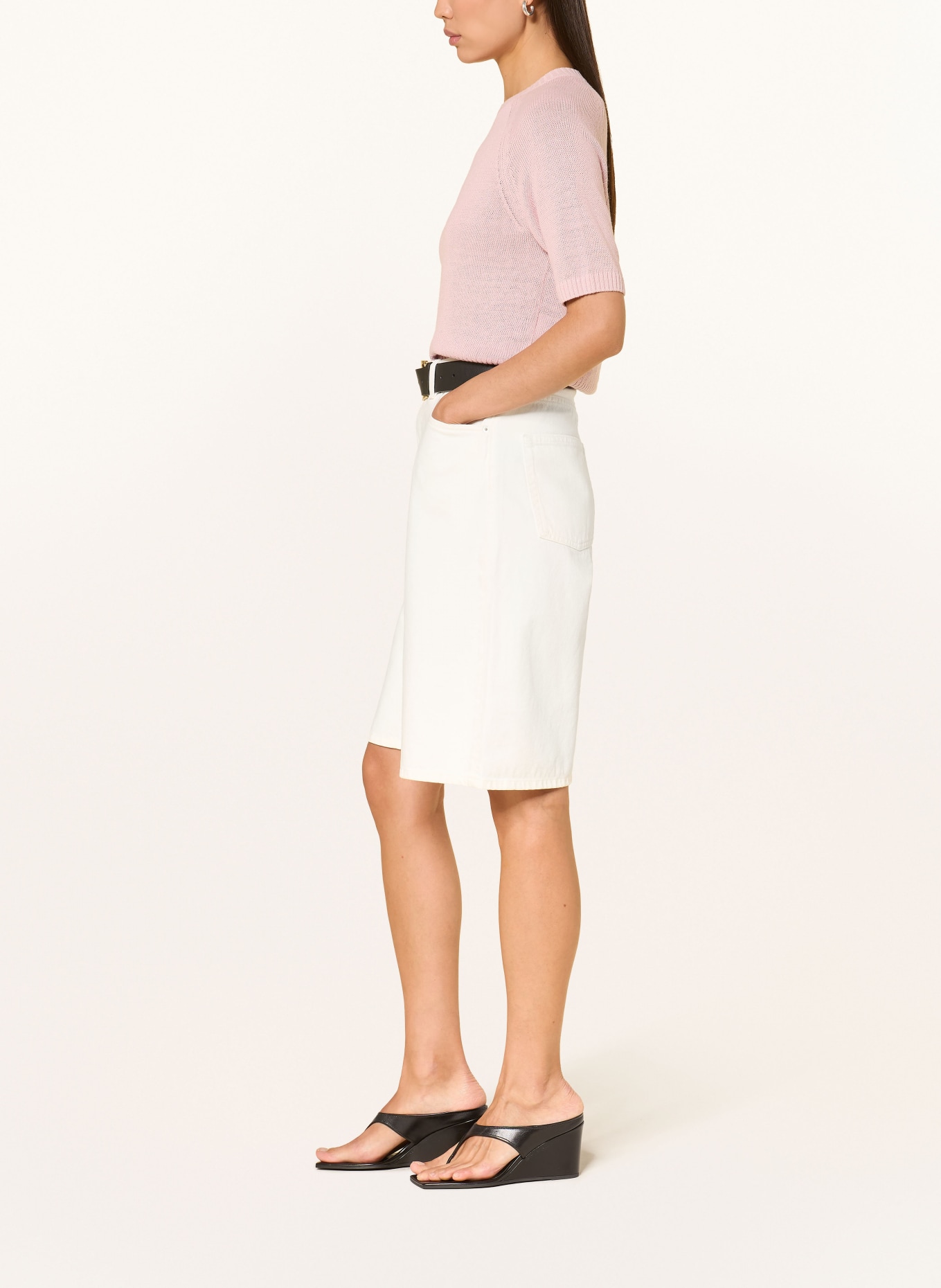 COS Jeansbermuda's: 003 optic white
