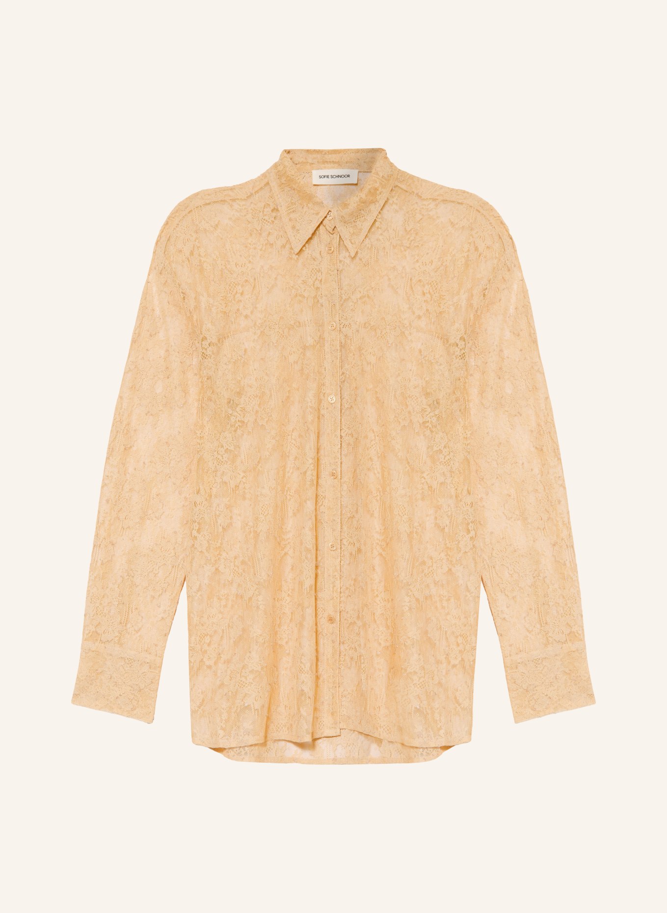 SOFIE SCHNOOR SYLVINESW-overhemdblouse van kant: BEIGE