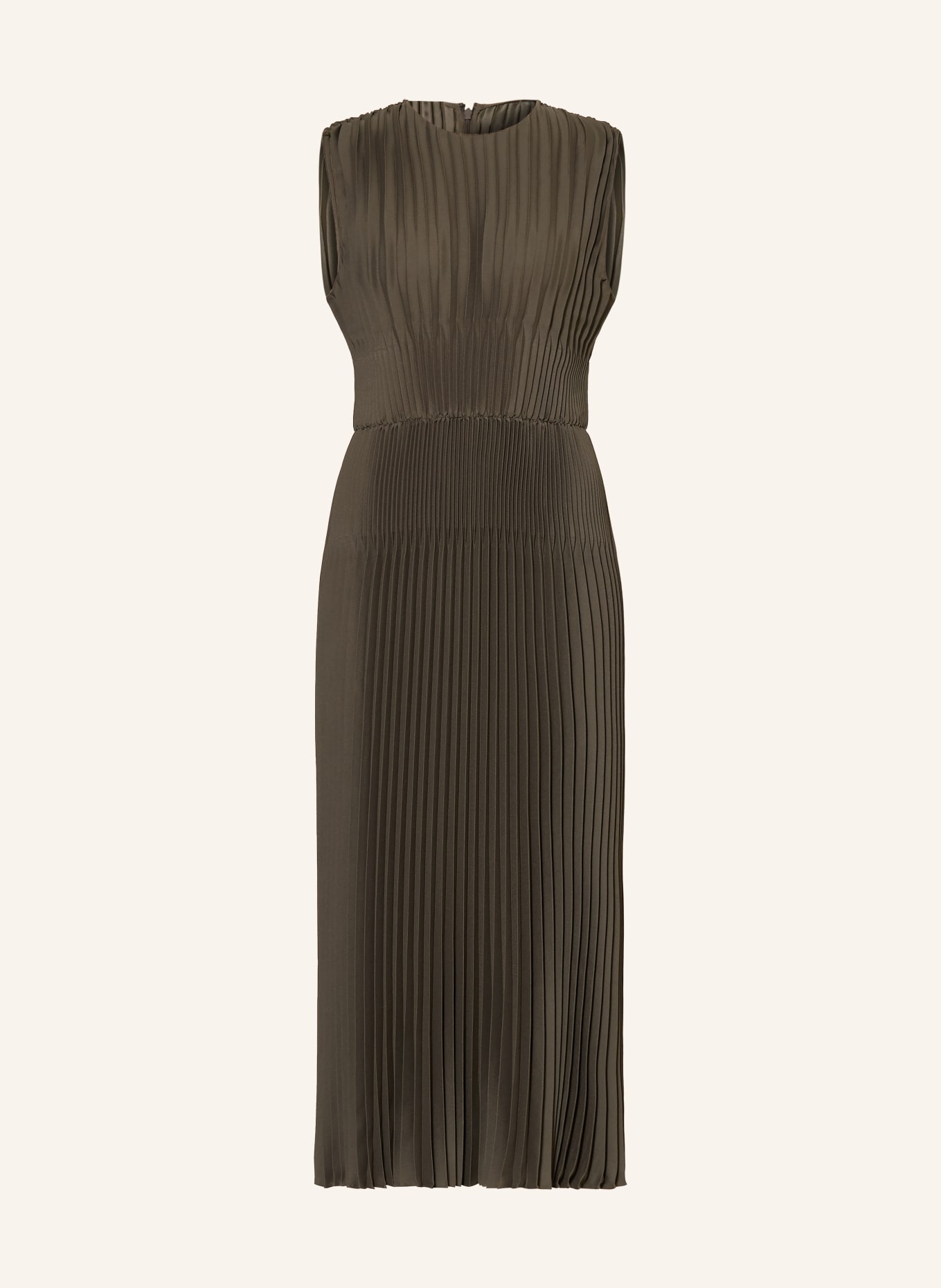 VINCE Pleated dress: KHAKI