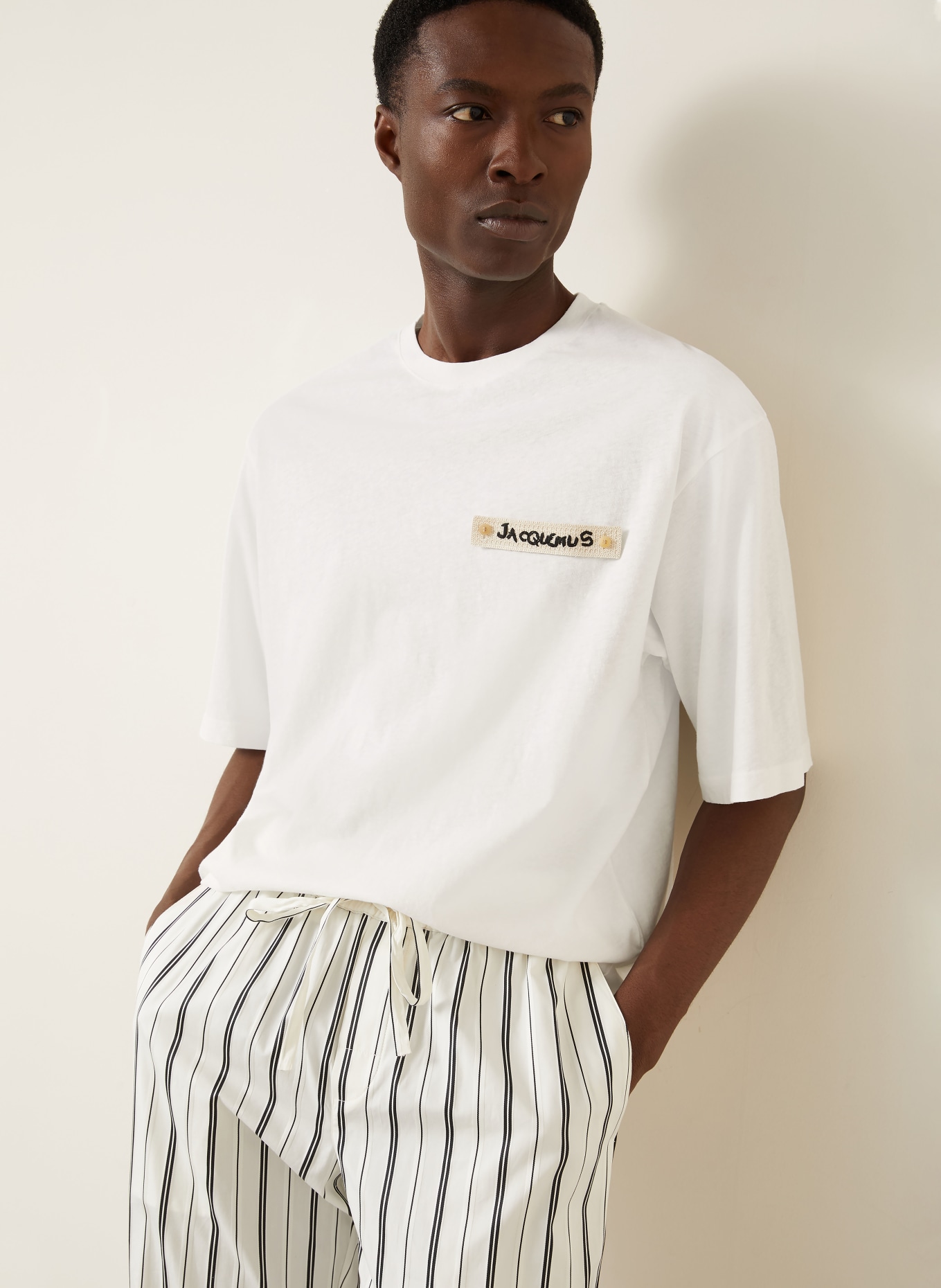 JACQUEMUS Koszulka oversize z limitowanej edycji T-shirt PLAGE: BIAŁY