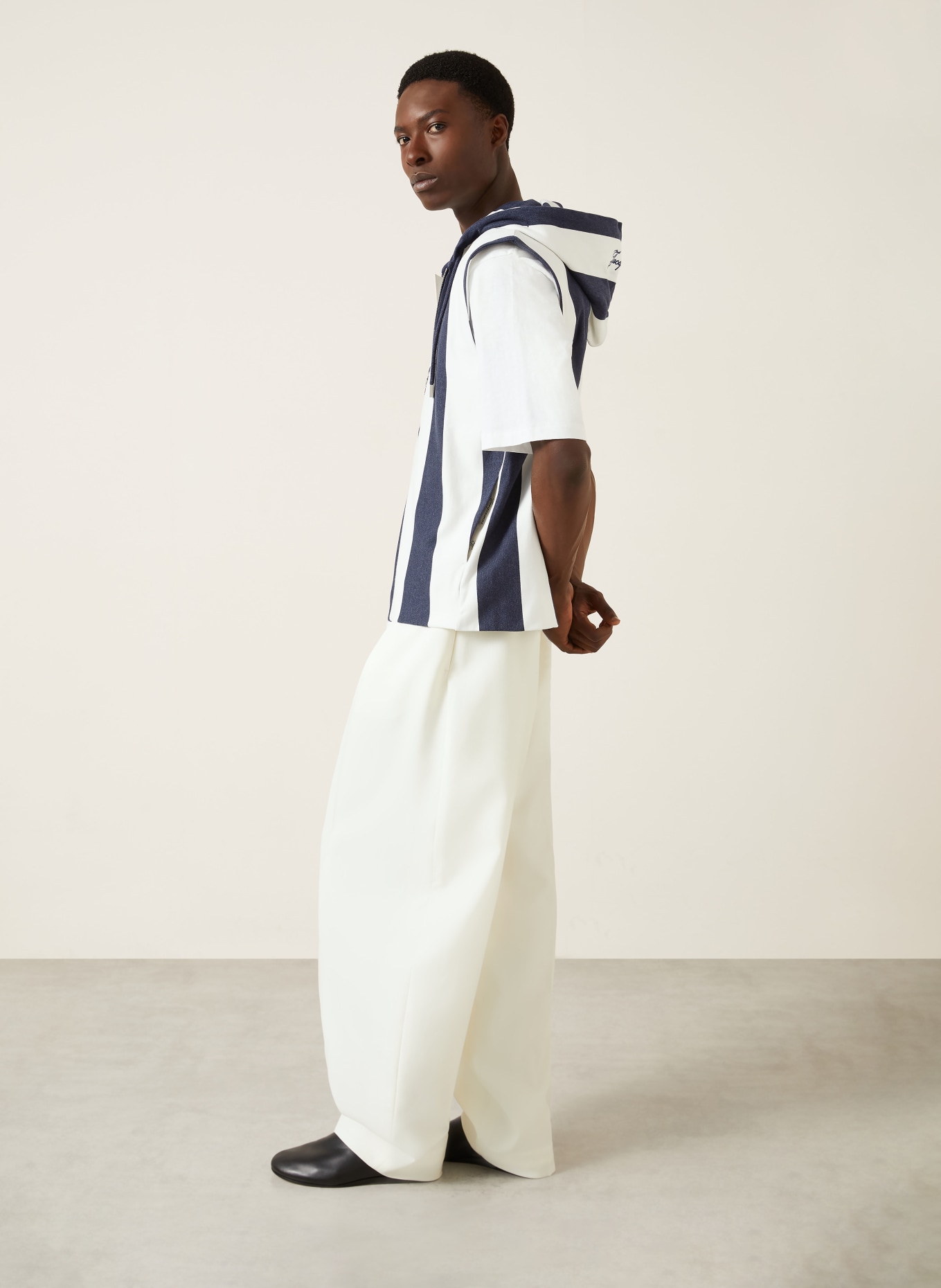 JACQUEMUS Kamizelka dresowa LE GILET MARINIERE: GRANATOWY / BIAŁY