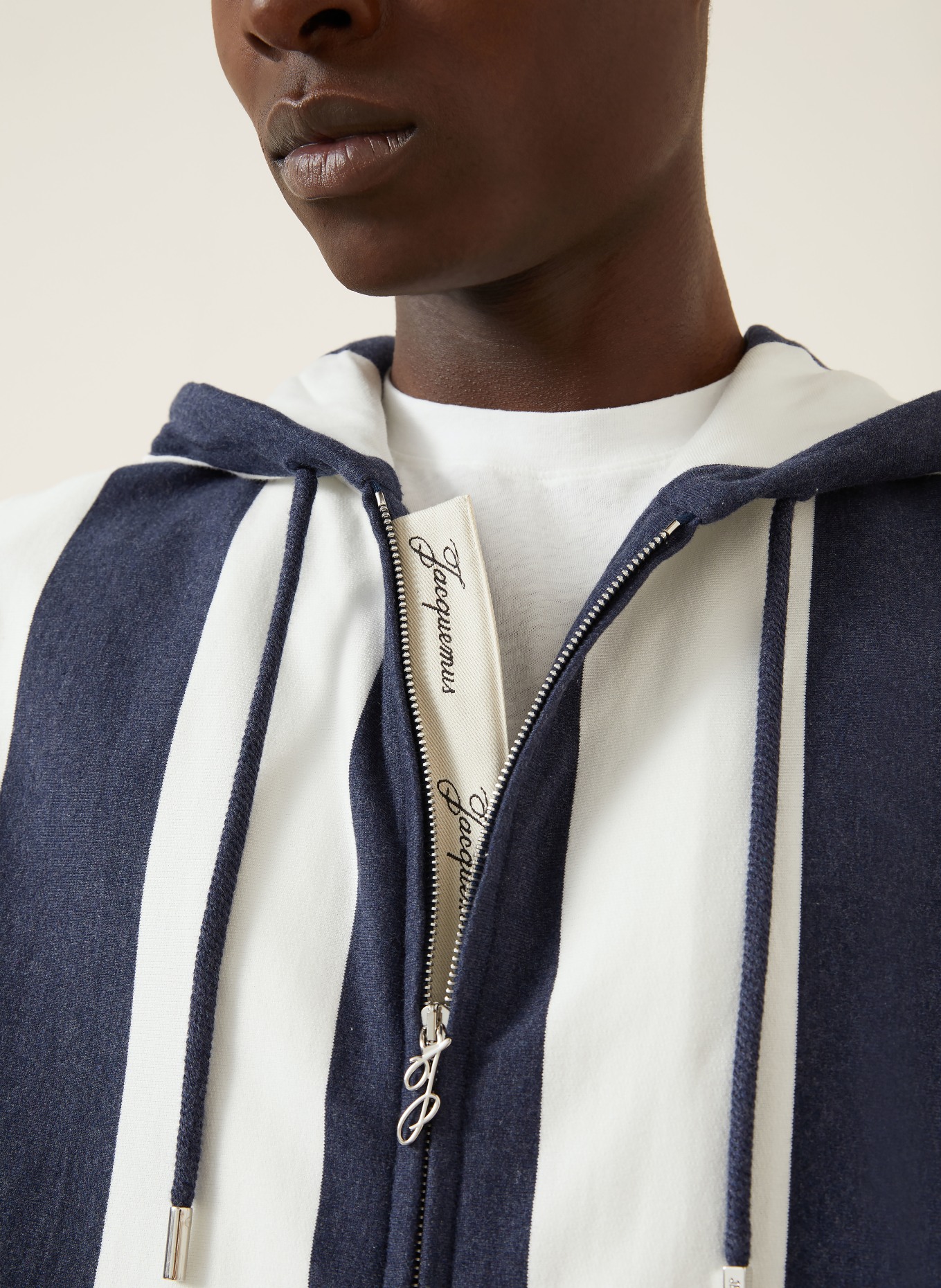 JACQUEMUS Kamizelka dresowa LE GILET MARINIERE: GRANATOWY / BIAŁY