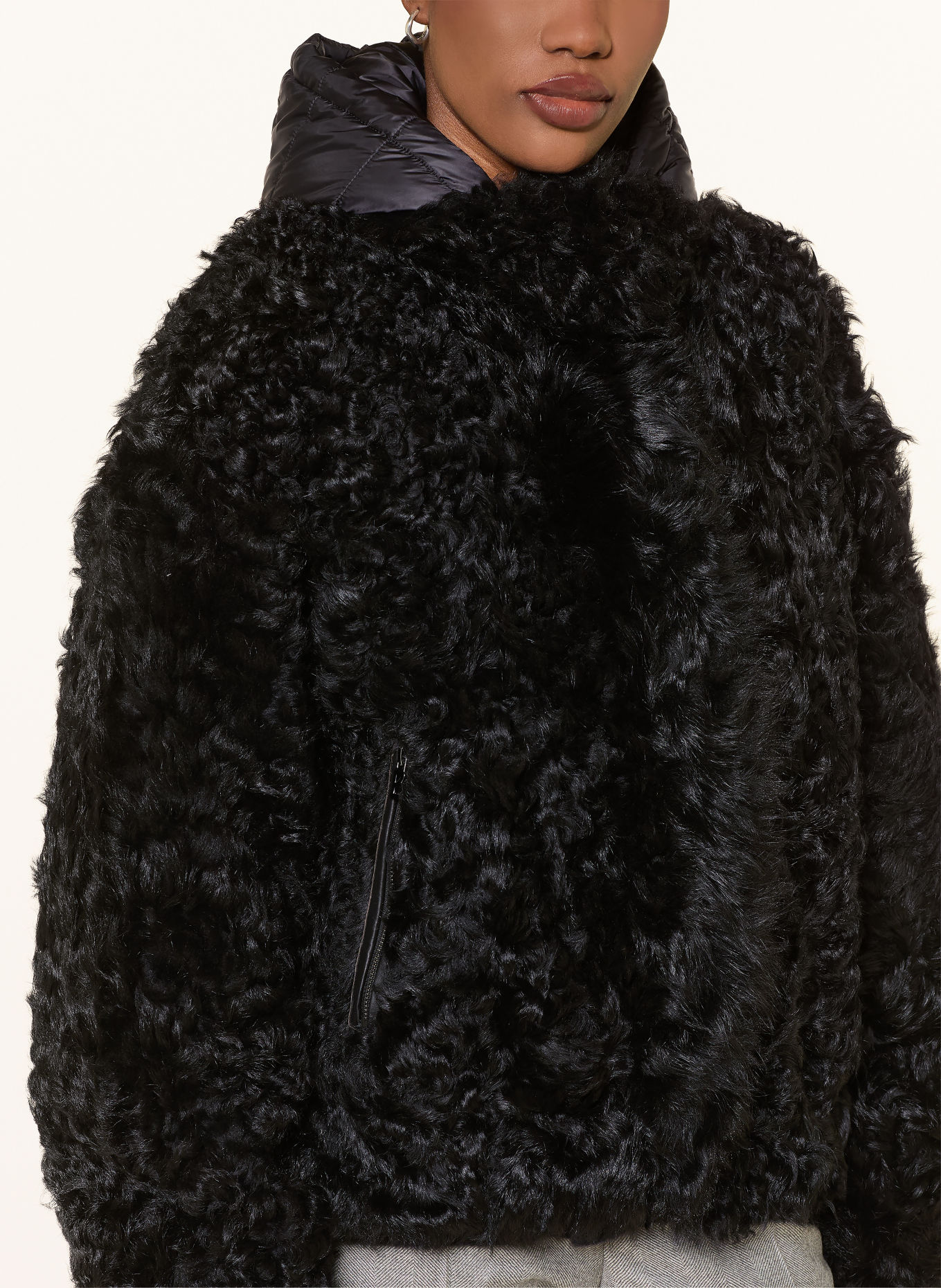 BOGNER Lederjacke LIZ-L mit abnehmbarer Kapuze: SCHWARZ