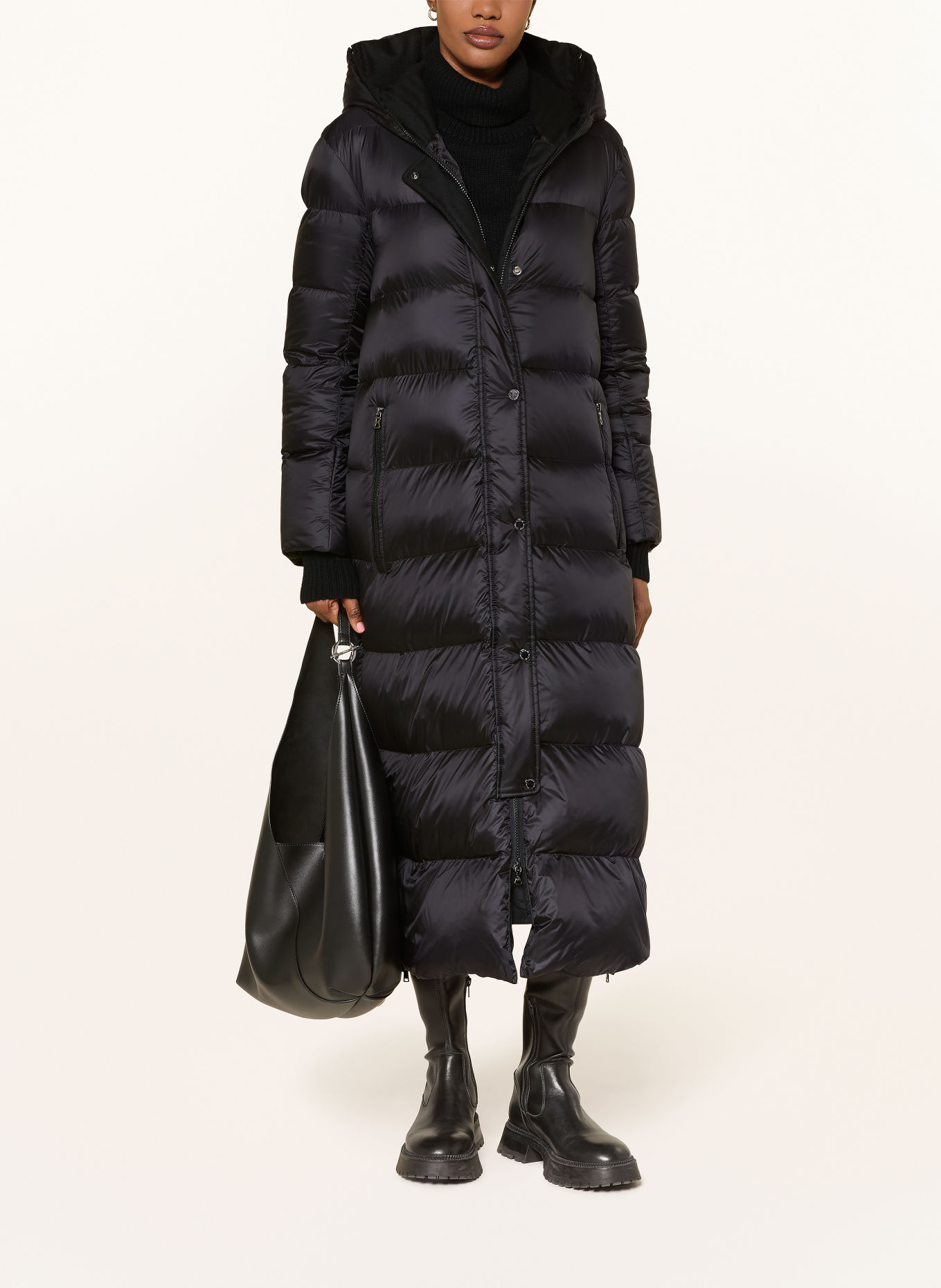 BOGNER Donsmantel MAXIE met afneembare capuchon: ZWART