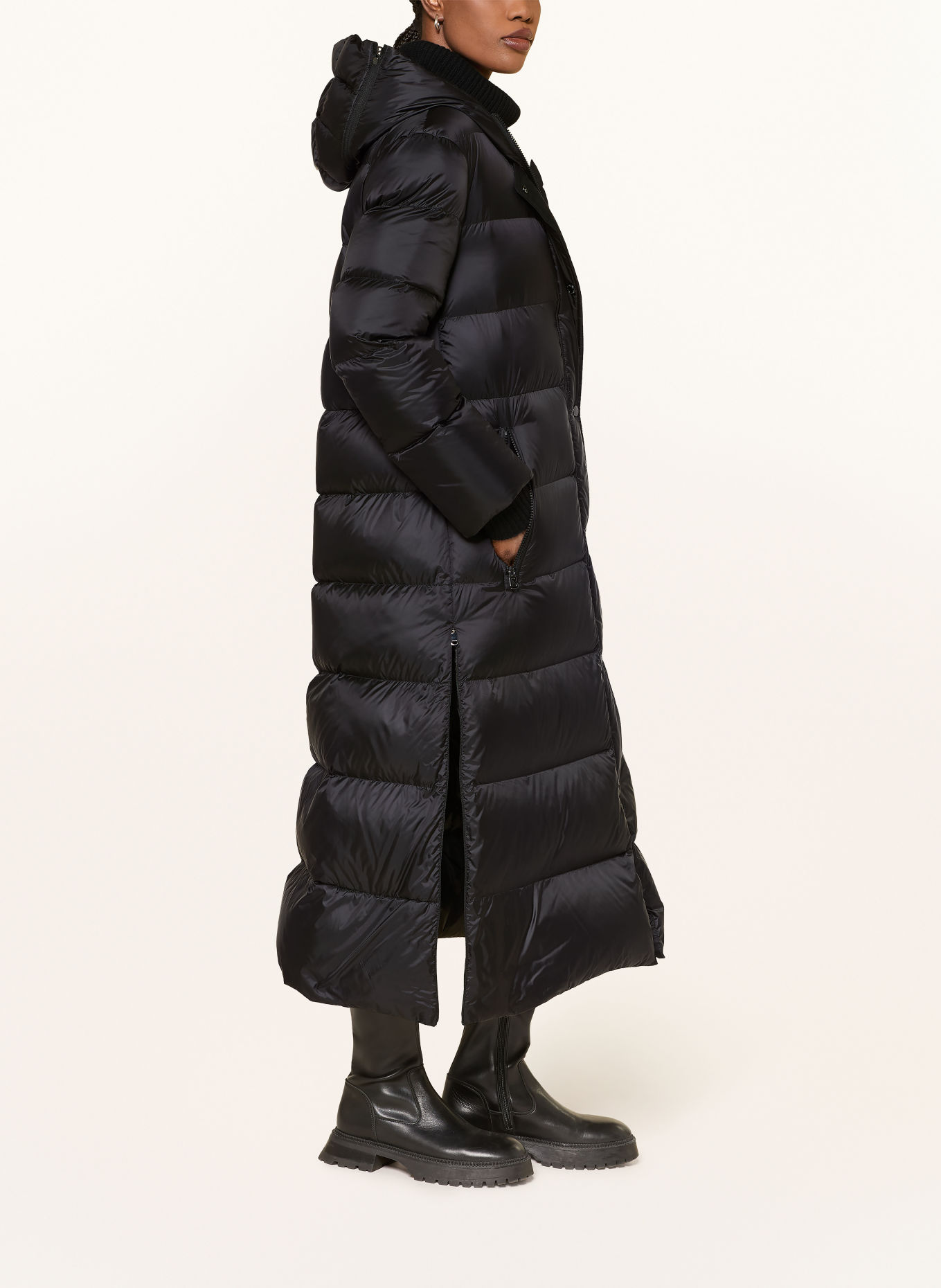 BOGNER Donsmantel MAXIE met afneembare capuchon: ZWART