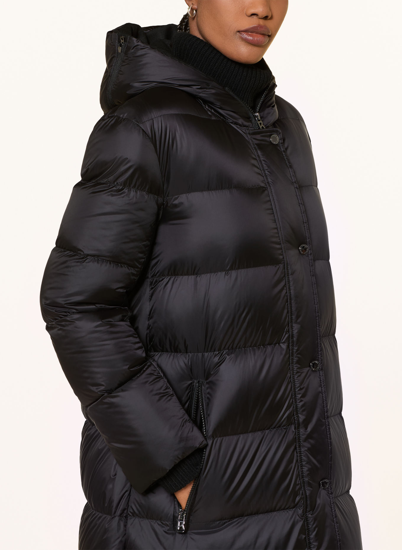 BOGNER Donsmantel MAXIE met afneembare capuchon: ZWART