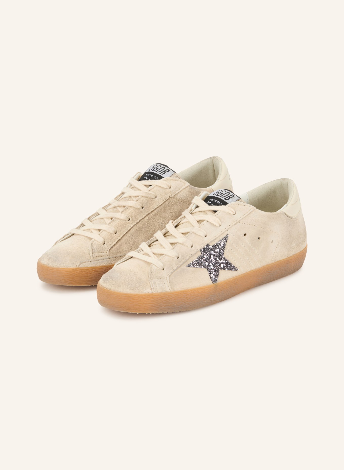 GOLDEN GOOSE Sneakers SUPER-STAR: LICHTGRIJS / CRÈME / GRIJS