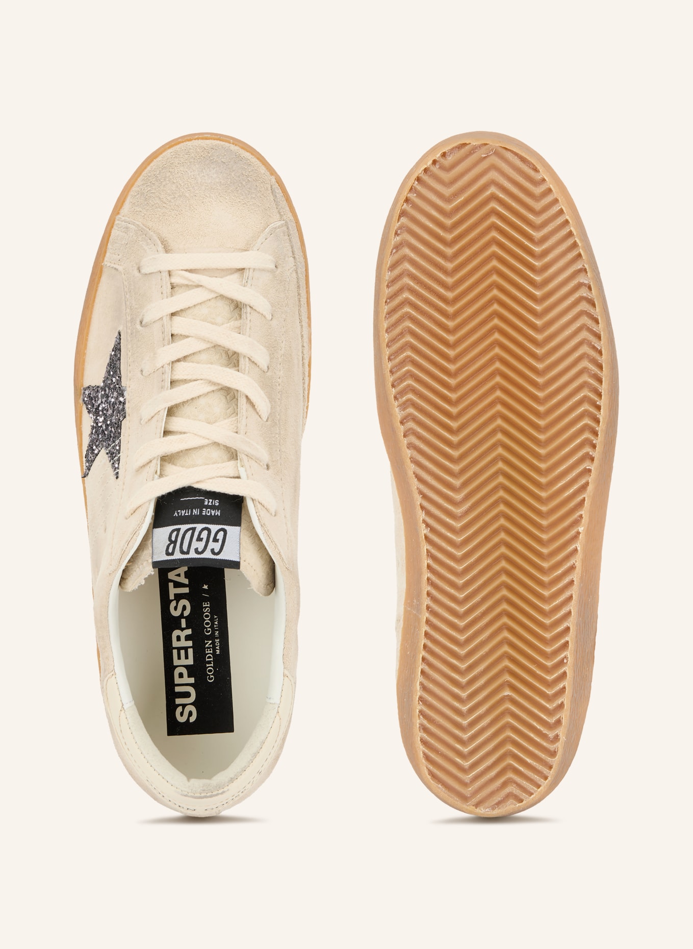 GOLDEN GOOSE Sneakers SUPER-STAR: LICHTGRIJS / CRÈME / GRIJS