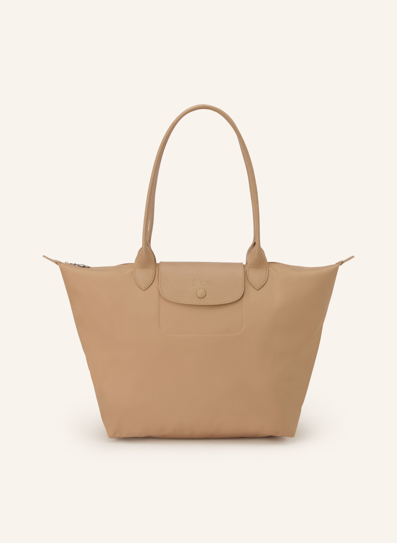 LONGCHAMP Shopper LE PLIAGE LARGE: BEIGE / SILBER