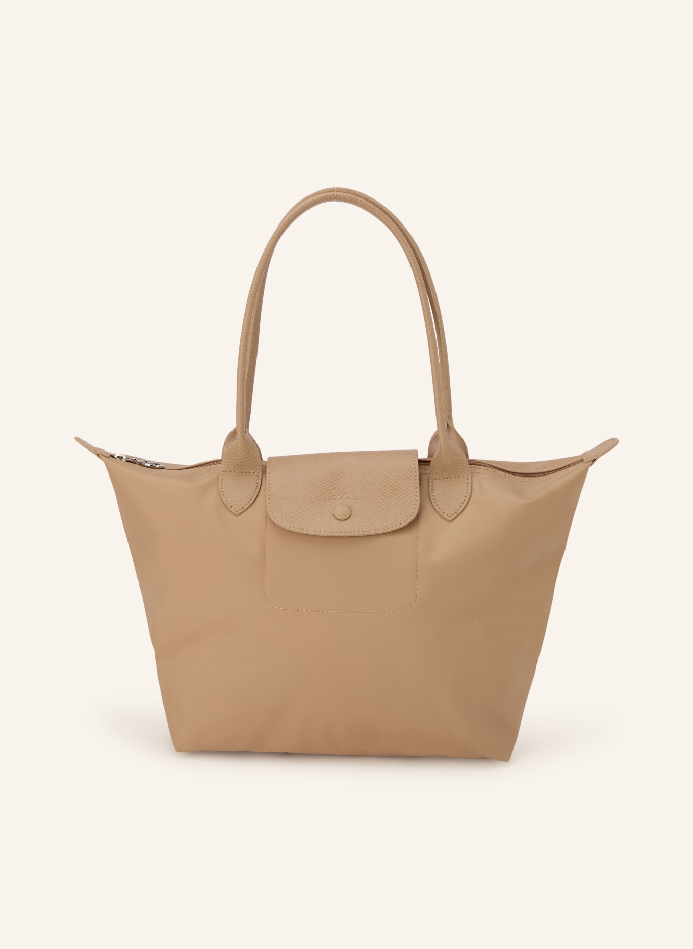 LONGCHAMP Schultertasche LE PLIAGE ONE M: BEIGE / SILBER