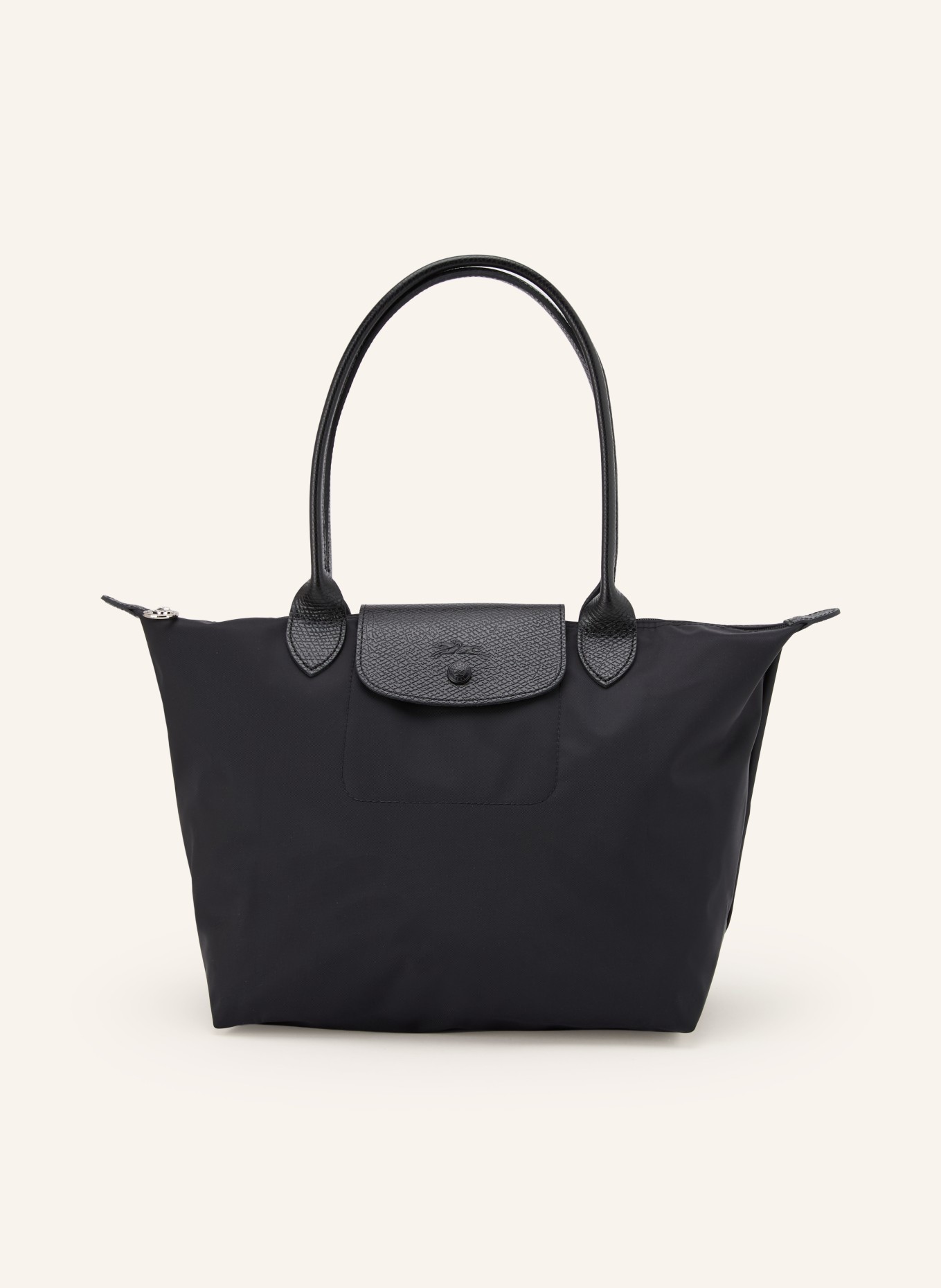 LONGCHAMP Schultertasche LE PLIAGE ONE M: SCHWARZ / SILBER