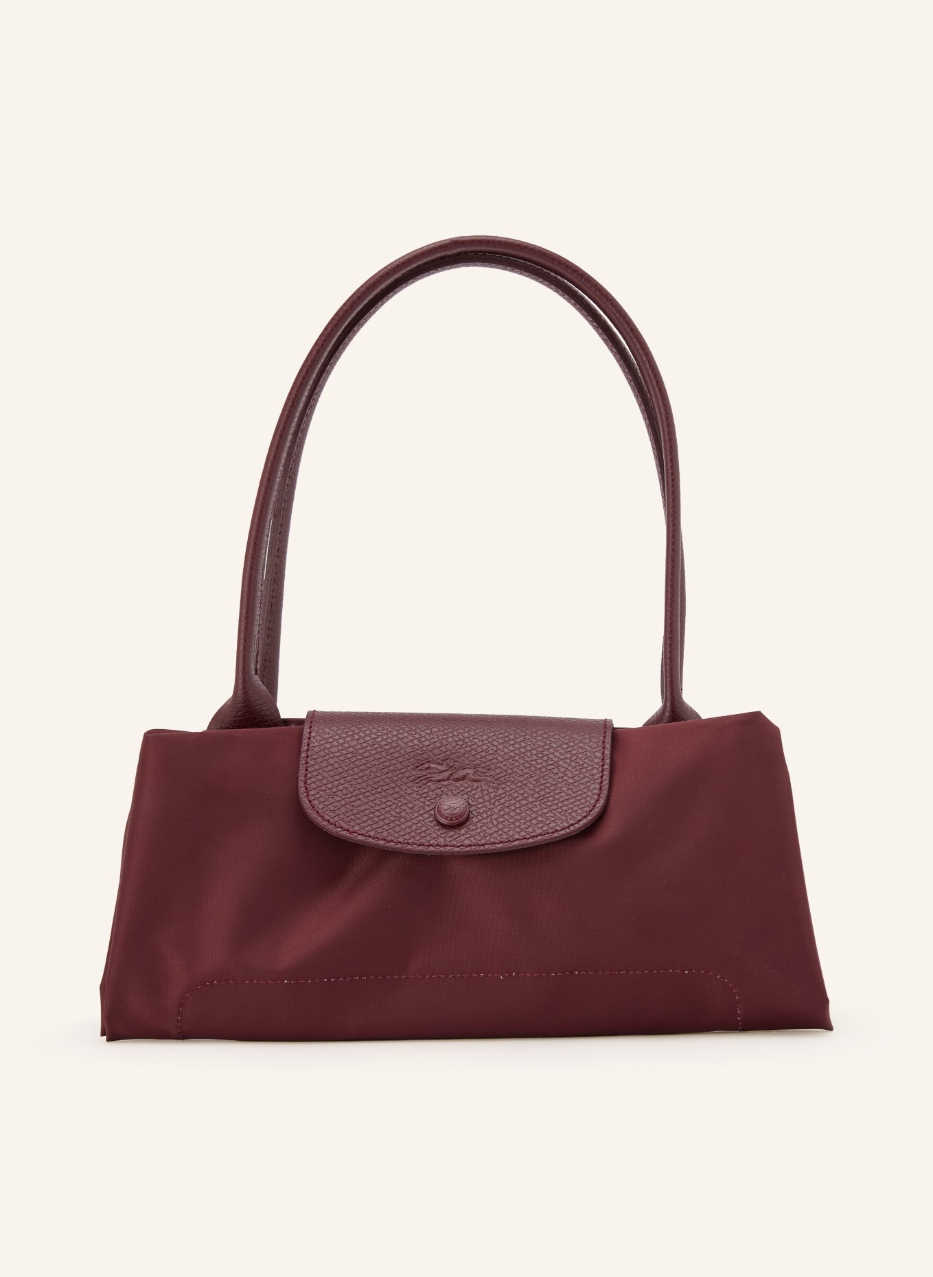 LONGCHAMP Schultertasche LE PLIAGE ONE M: DUNKELROT / SILBER