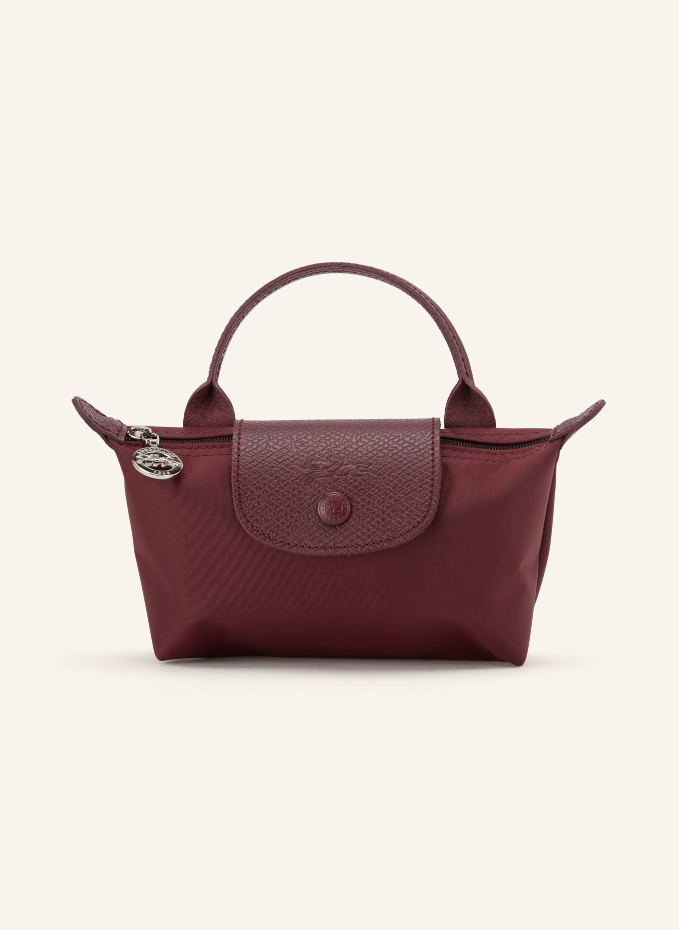 LONGCHAMP Handtasche LE PLIAGE ONE: DUNKELROT / SILBER