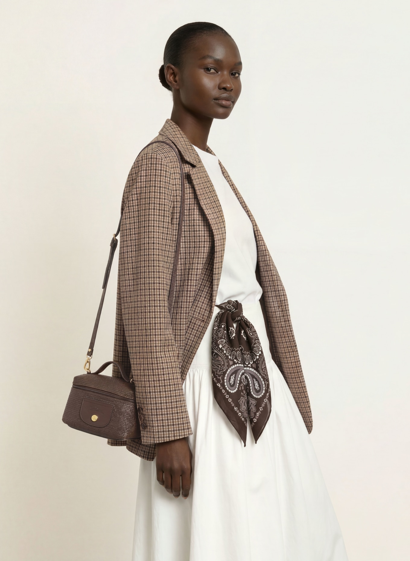 LONGCHAMP Umhängetasche LE PLIAGE XS: DUNKELBRAUN / GOLD