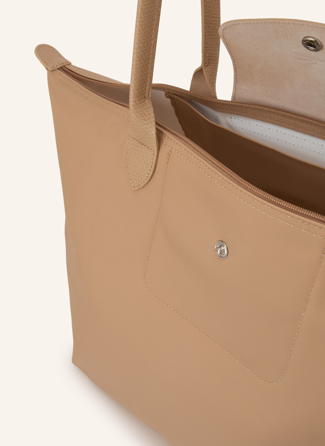 LONGCHAMP Handtasche LE PLIAGE ONE L: BEIGE / SILBER