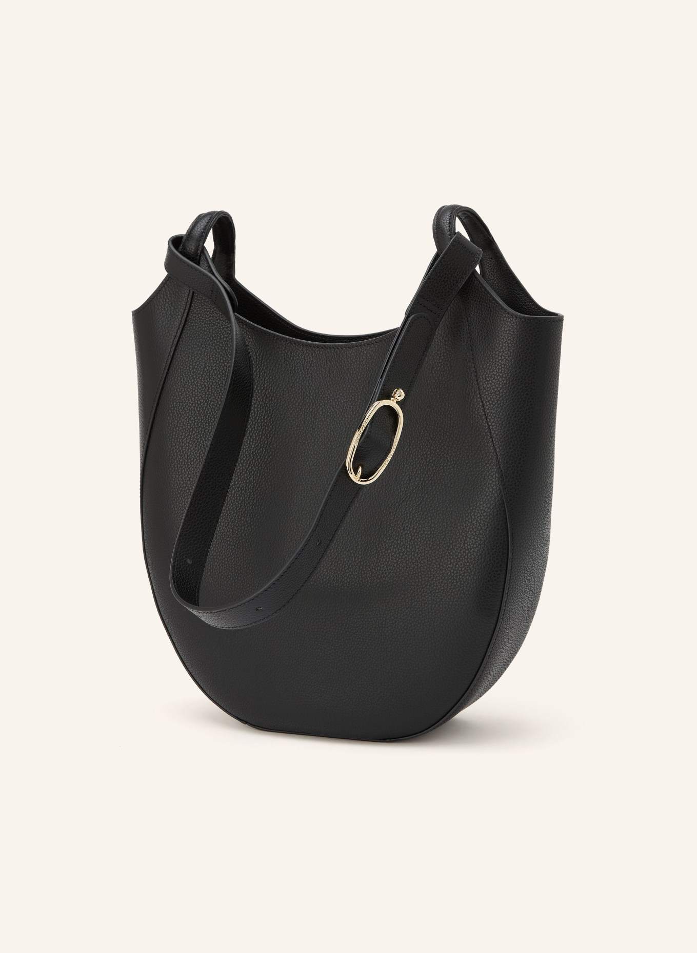 LONGCHAMP Schultertasche LE FOULONNÉ LARGE: SCHWARZ