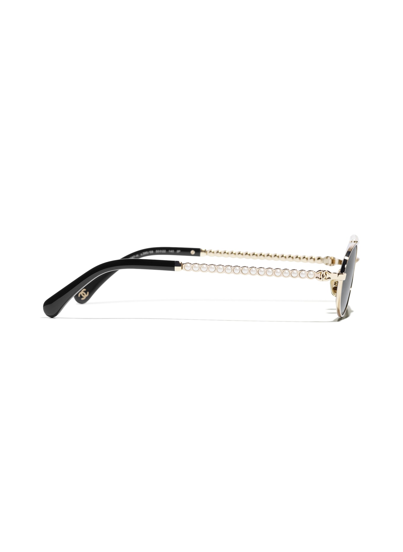 CHANEL Ovale Sonnenbrille: GOLD/ DUNKELGRAU POLARISIERT