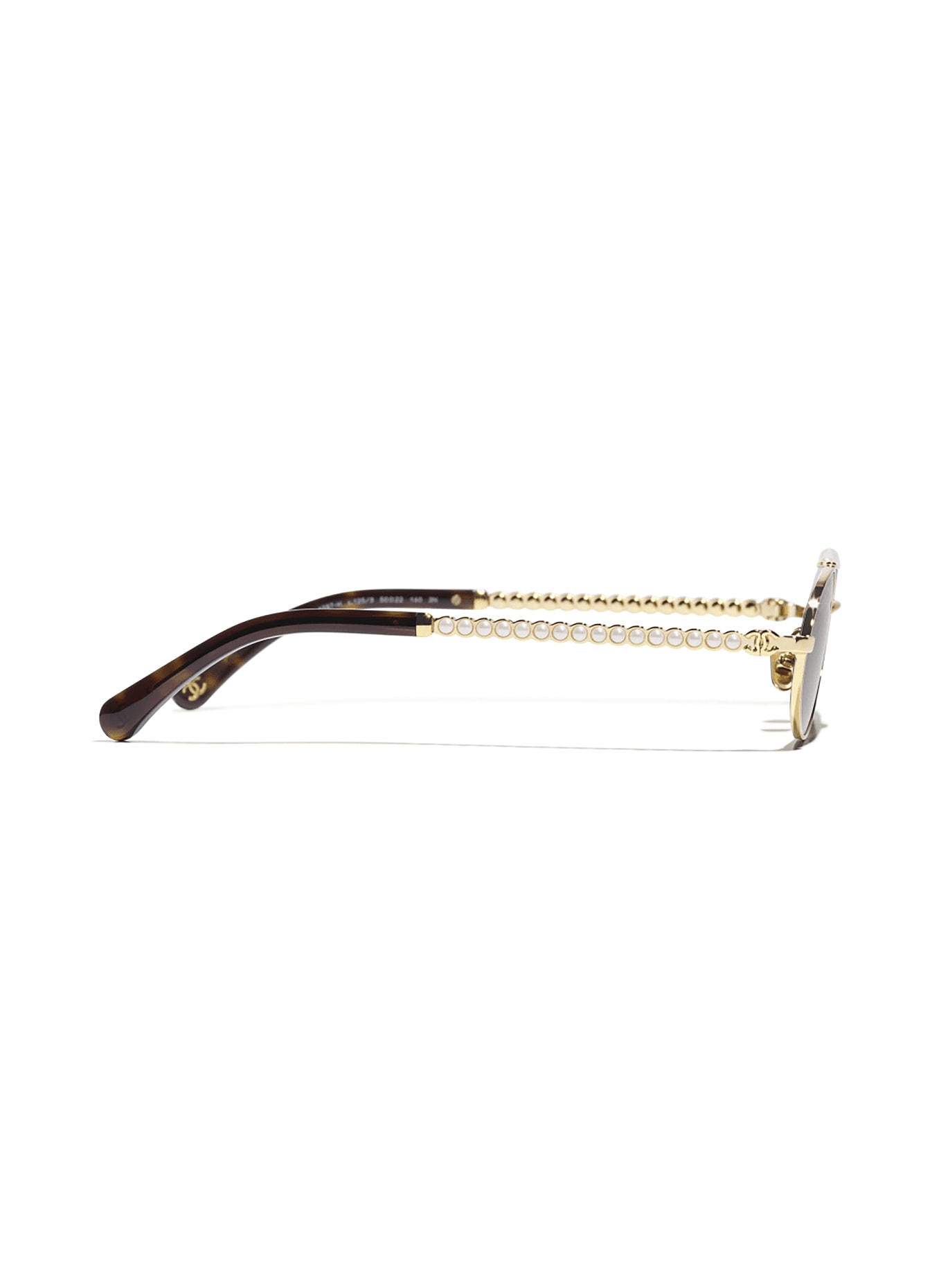 CHANEL Ovale Sonnenbrille: GOLD/ BRAUN