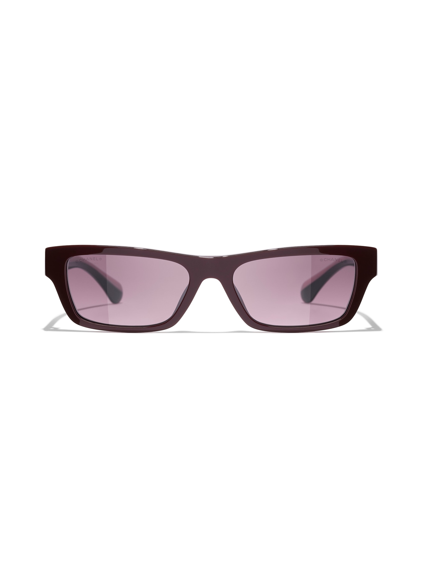 CHANEL Rectangular sunglasses with gemstones: RED VENDOME/ PINK GRADIENT GREY