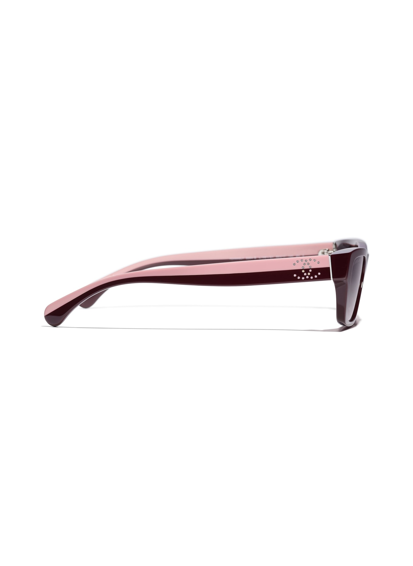 CHANEL Rectangular sunglasses with gemstones: RED VENDOME/ PINK GRADIENT GREY