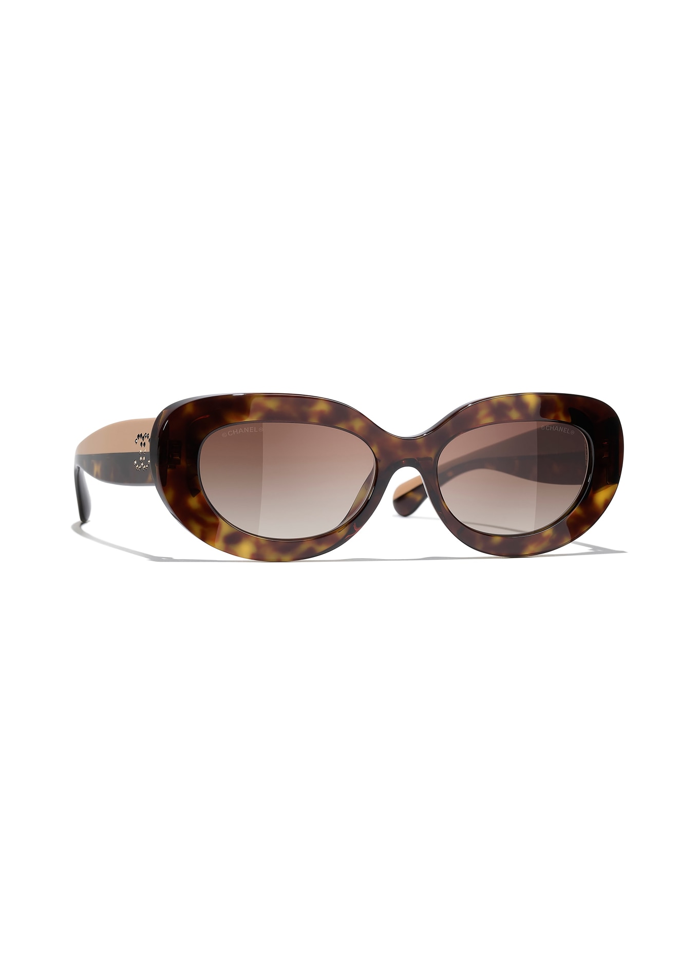 CHANEL Katzenaugenförmige Sonnenbrille: HAVANA/ BRAUN VERLAUF