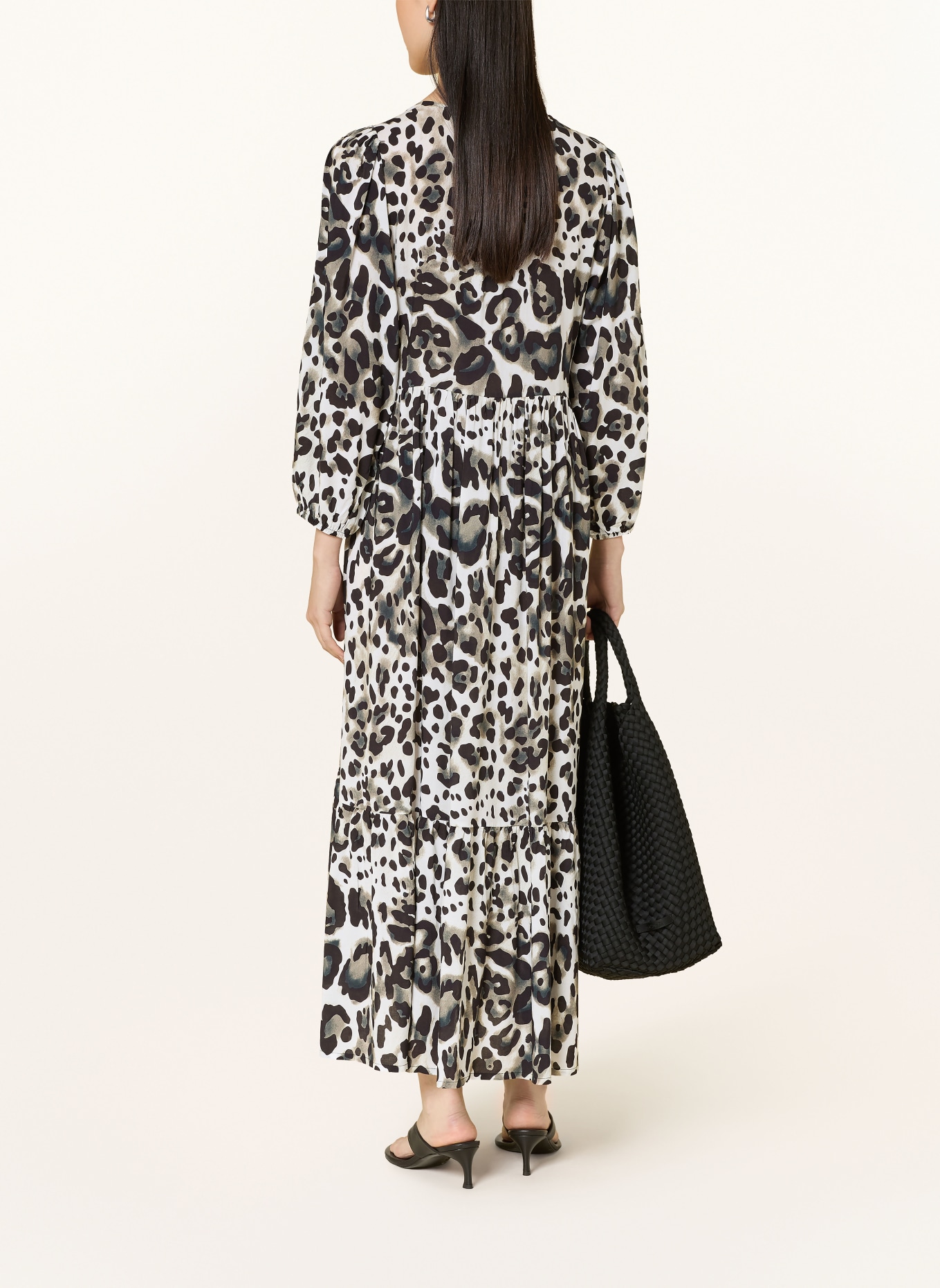 monari Kleid mit 3/4-Arm: HELLGRAU / TAUPE / SCHWARZ