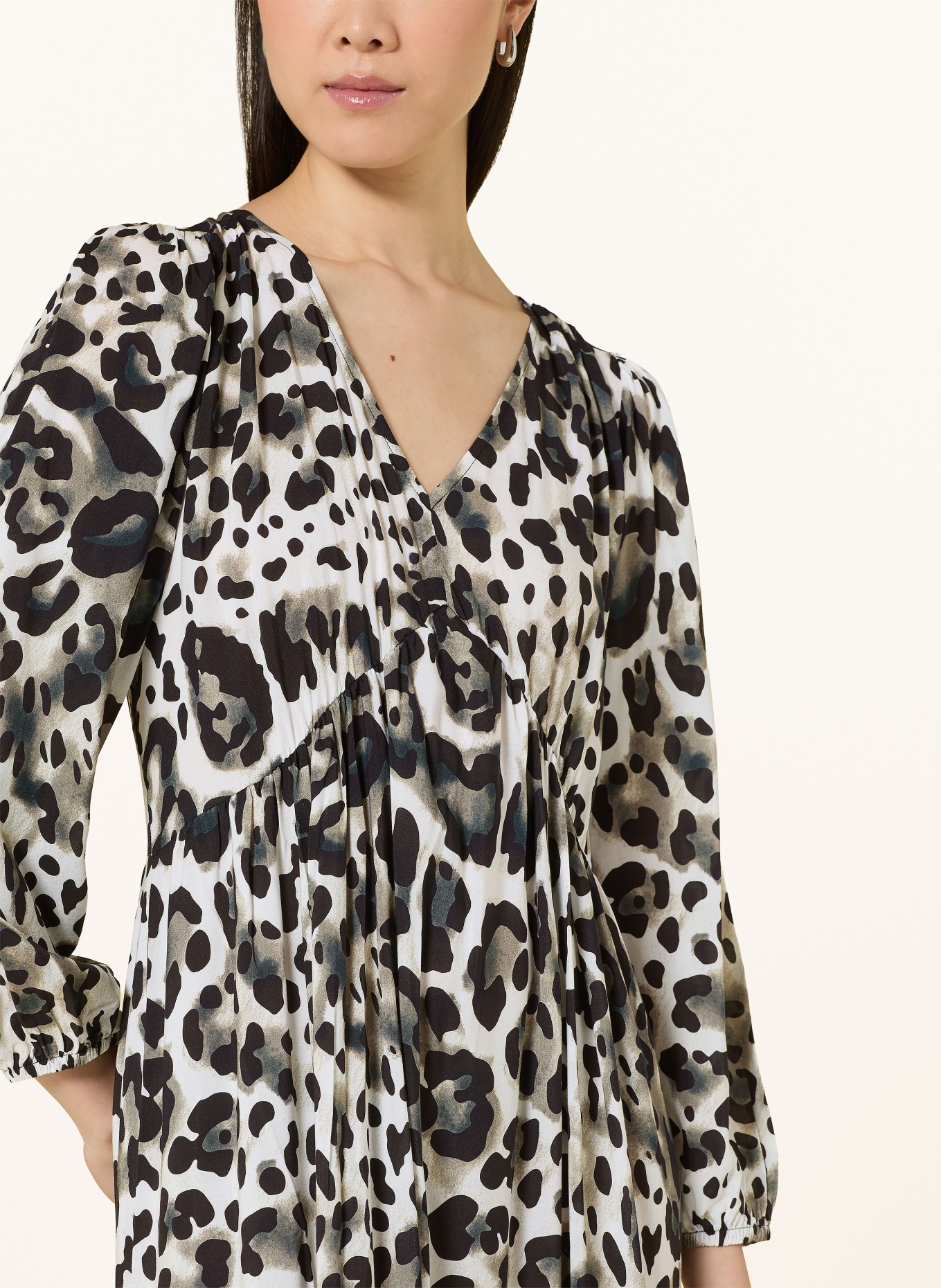 monari Kleid mit 3/4-Arm: HELLGRAU / TAUPE / SCHWARZ