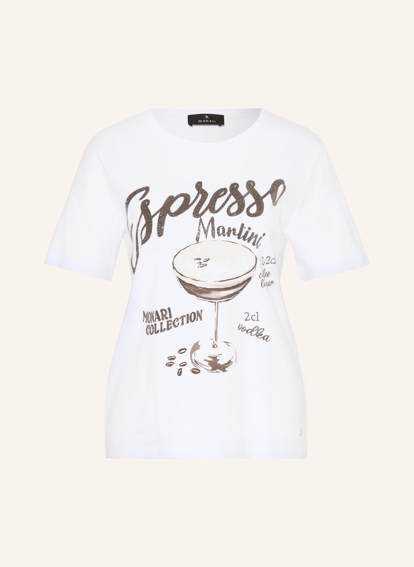 monari T-shirt with rhinestones: WHITE