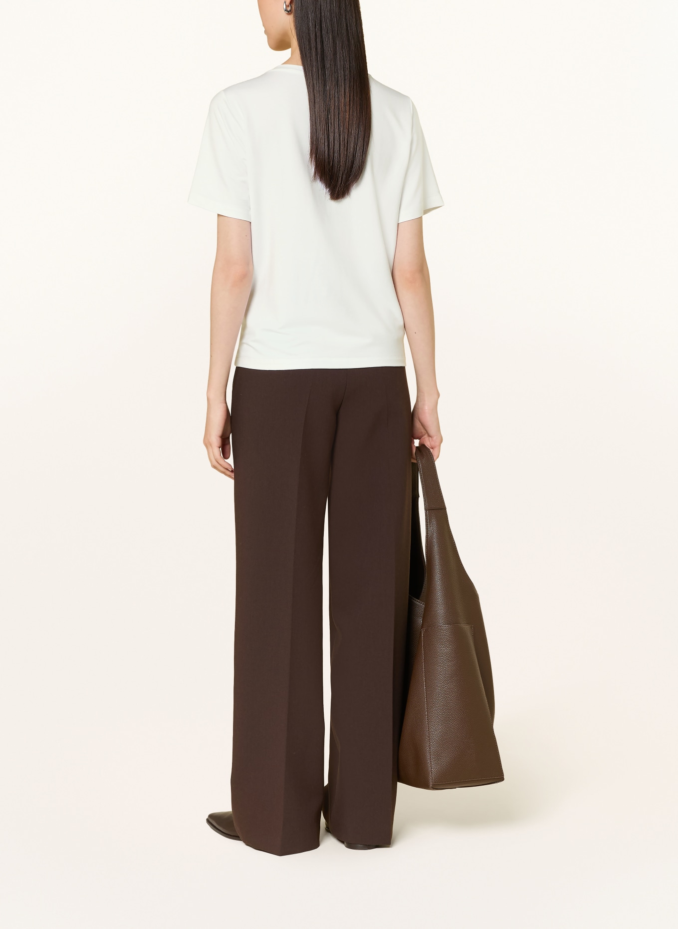 monari T-shirt avec strass: BLANC / MARRON / BEIGE