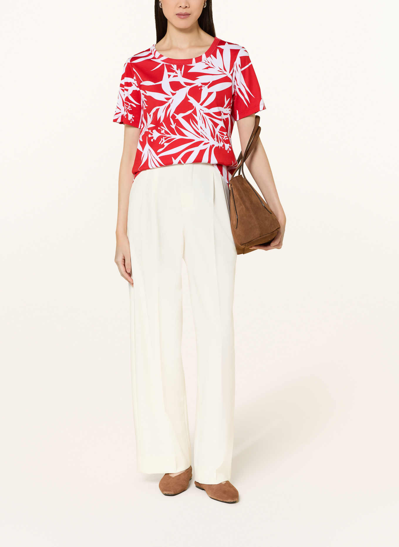 monari T-shirt: RED / WHITE