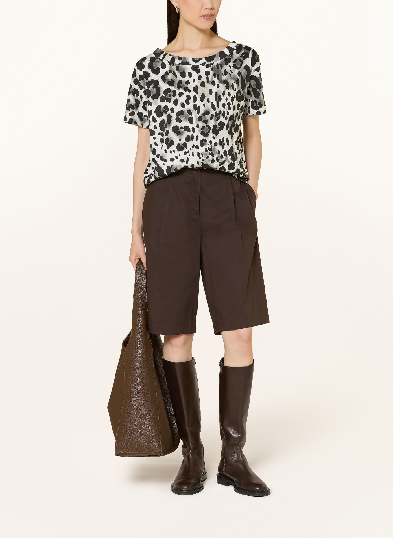 monari T-shirt: LIGHT GRAY / TAUPE / BLACK