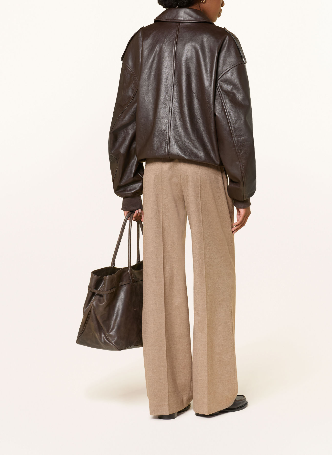 RAFFAELLO ROSSI Marlenehose WILLOW aus Flanell: HELLBRAUN