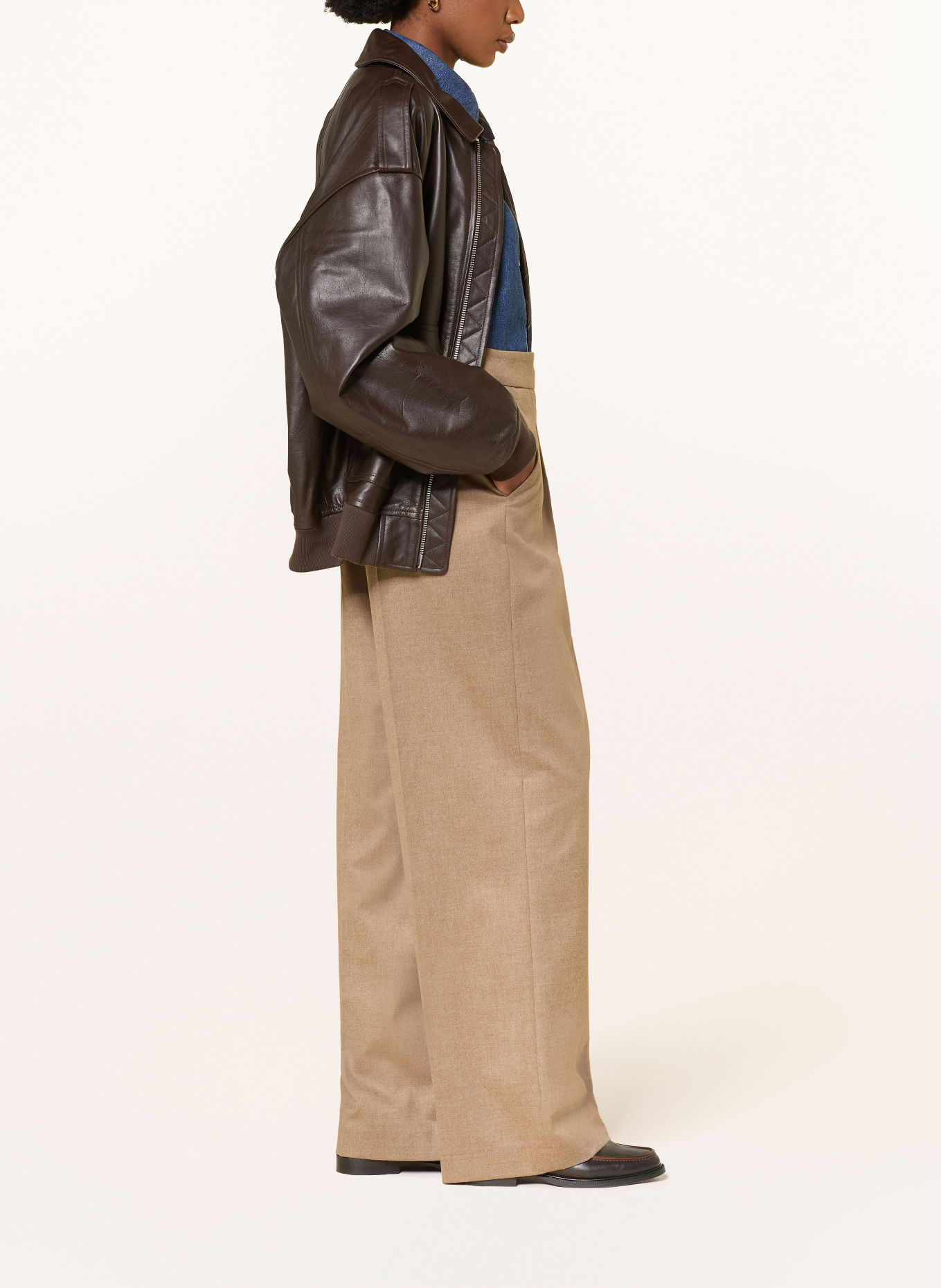 RAFFAELLO ROSSI Marlenehose WILLOW aus Flanell: HELLBRAUN