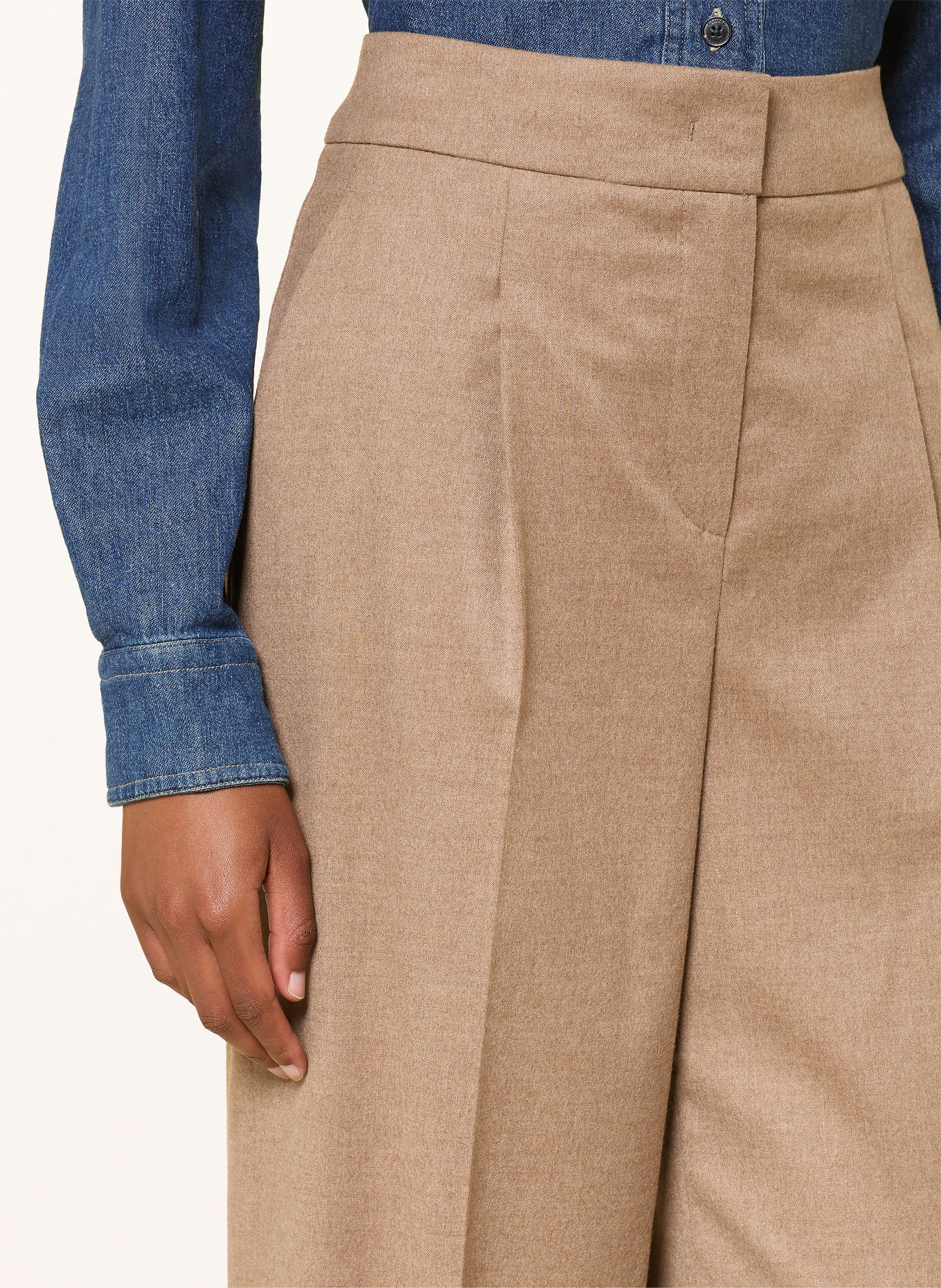 RAFFAELLO ROSSI Marlenehose WILLOW aus Flanell: HELLBRAUN