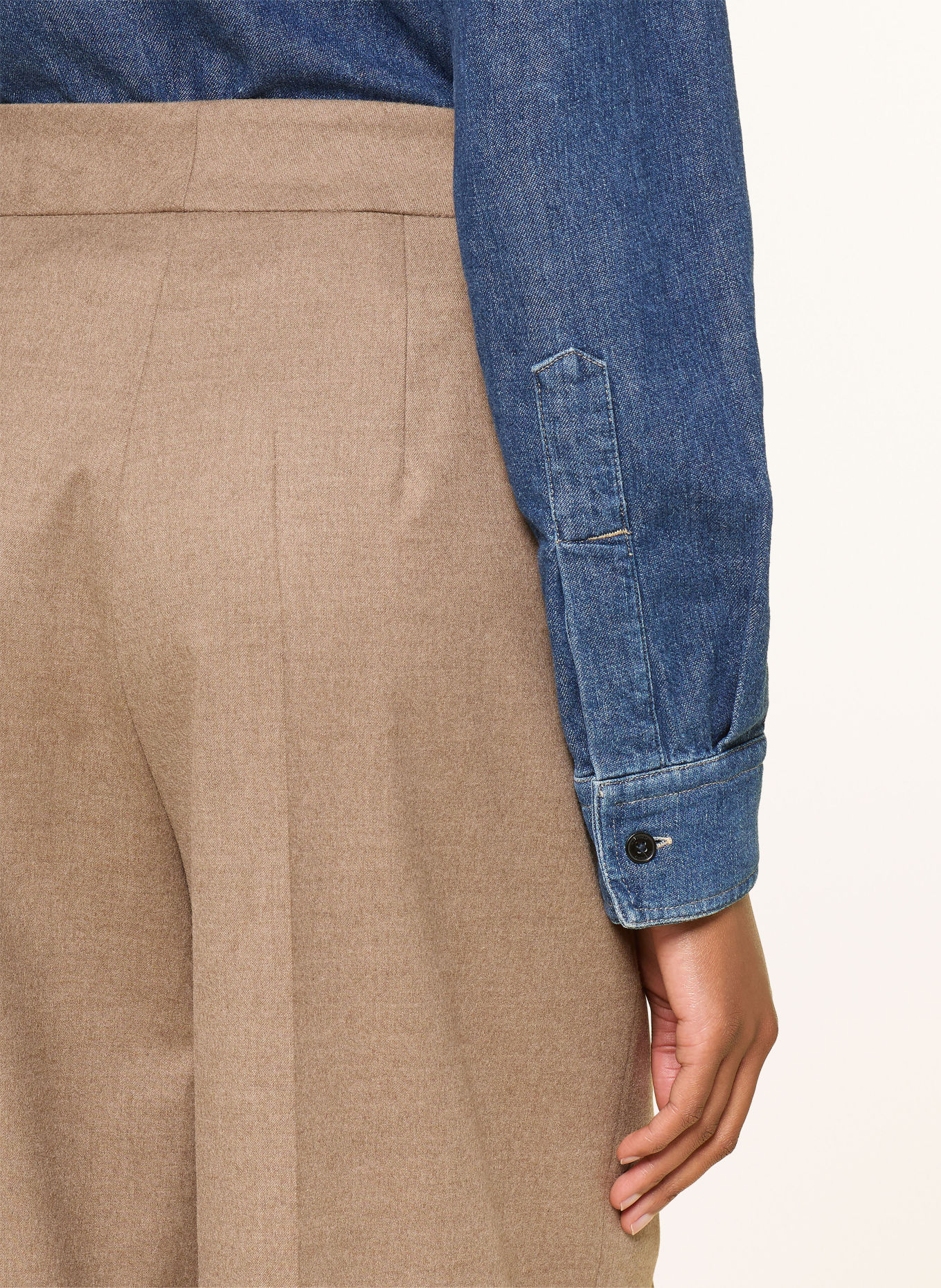 RAFFAELLO ROSSI Marlenehose WILLOW aus Flanell: HELLBRAUN