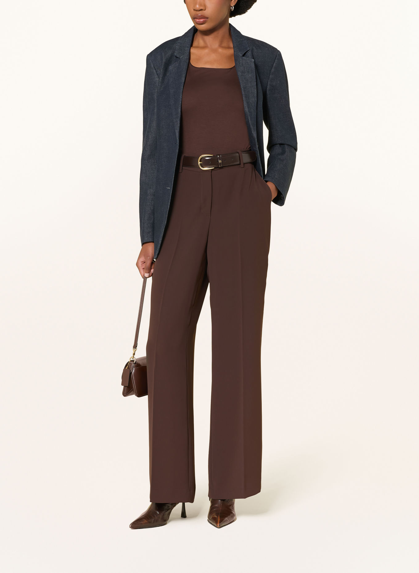 RAFFAELLO ROSSI MILARA Wide-leg trousers: DARK BROWN