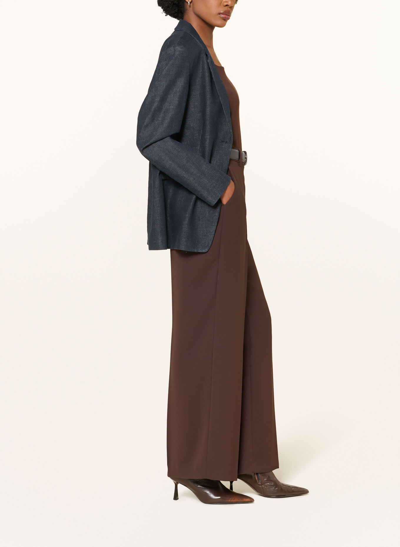 RAFFAELLO ROSSI MILARA Wide-leg trousers: DARK BROWN